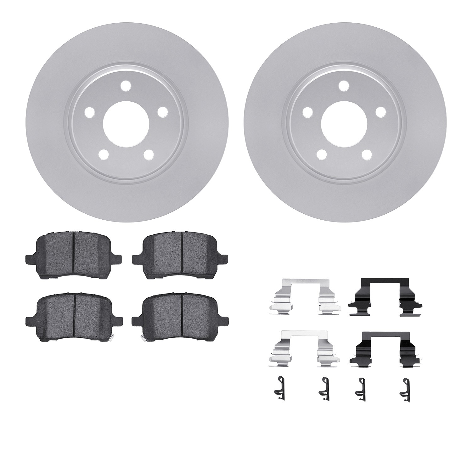 DYN-4512-53013 DFC GEOSPEC Coated Rotors with 5000 Brake Pads - Ceramic and Hardware