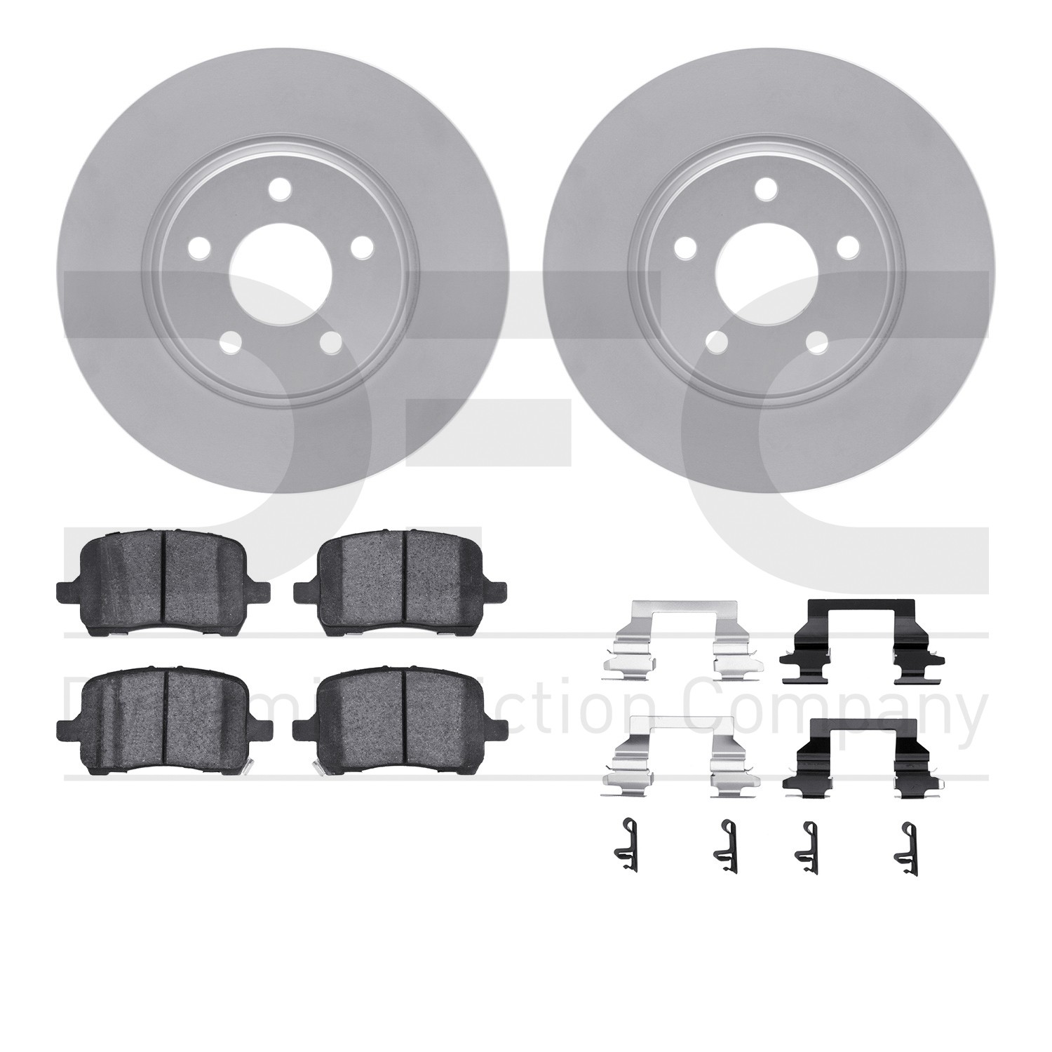 DYN-4512-53014 DFC GEOSPEC Coated Rotors with 5000 Brake Pads - Ceramic and Hardware