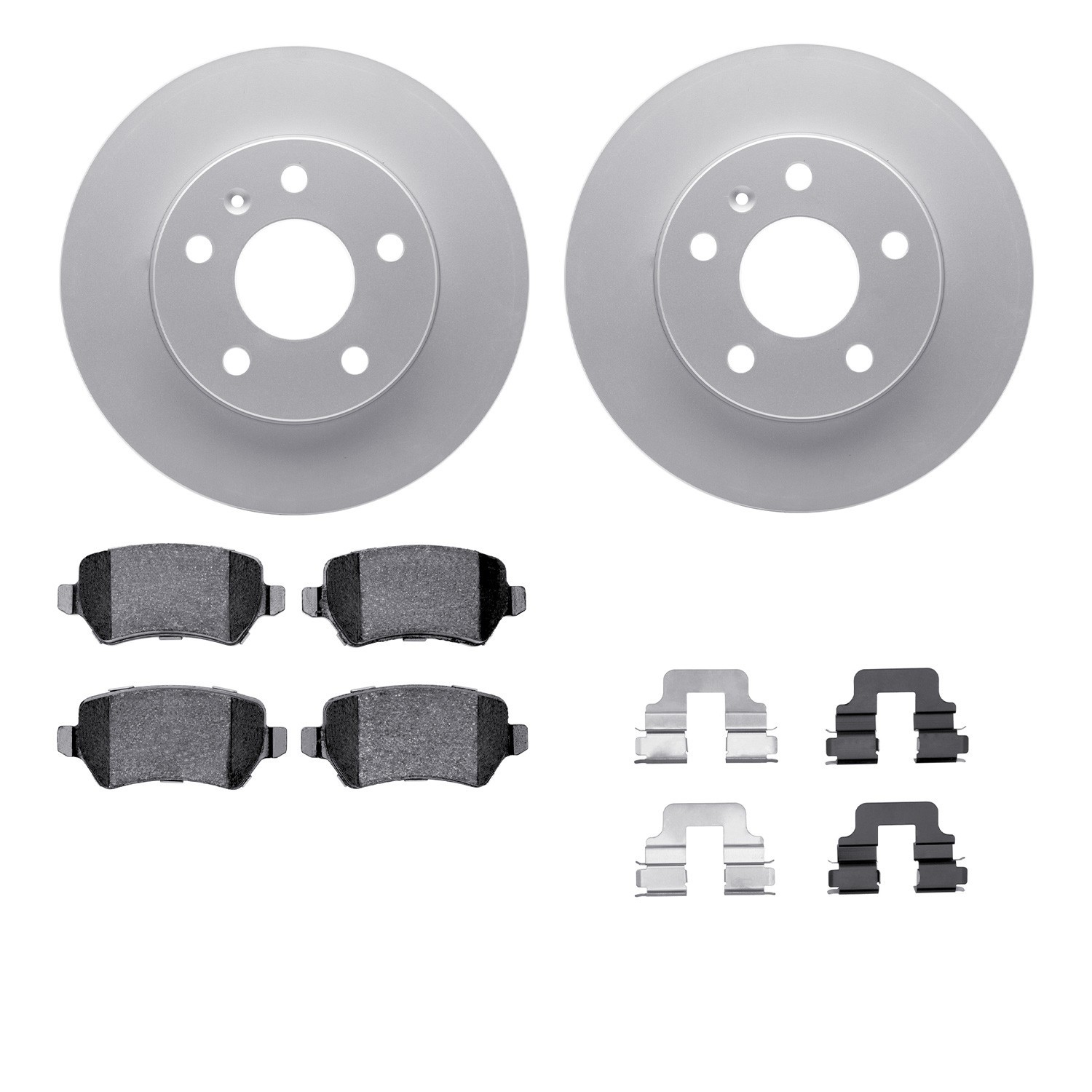 DYN 4512-53020 DFC GEOSPEC Coated Rotors with 5000 Brake Pads - Ceramic and Hardware