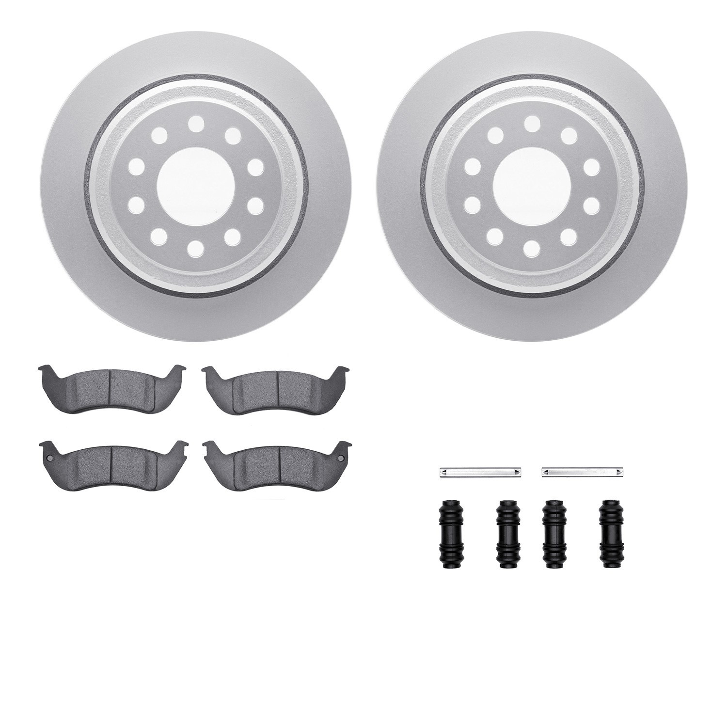 DYN 4512-55009 DFC GEOSPEC Coated Rotors with 5000 Brake Pads - Ceramic and Hardware