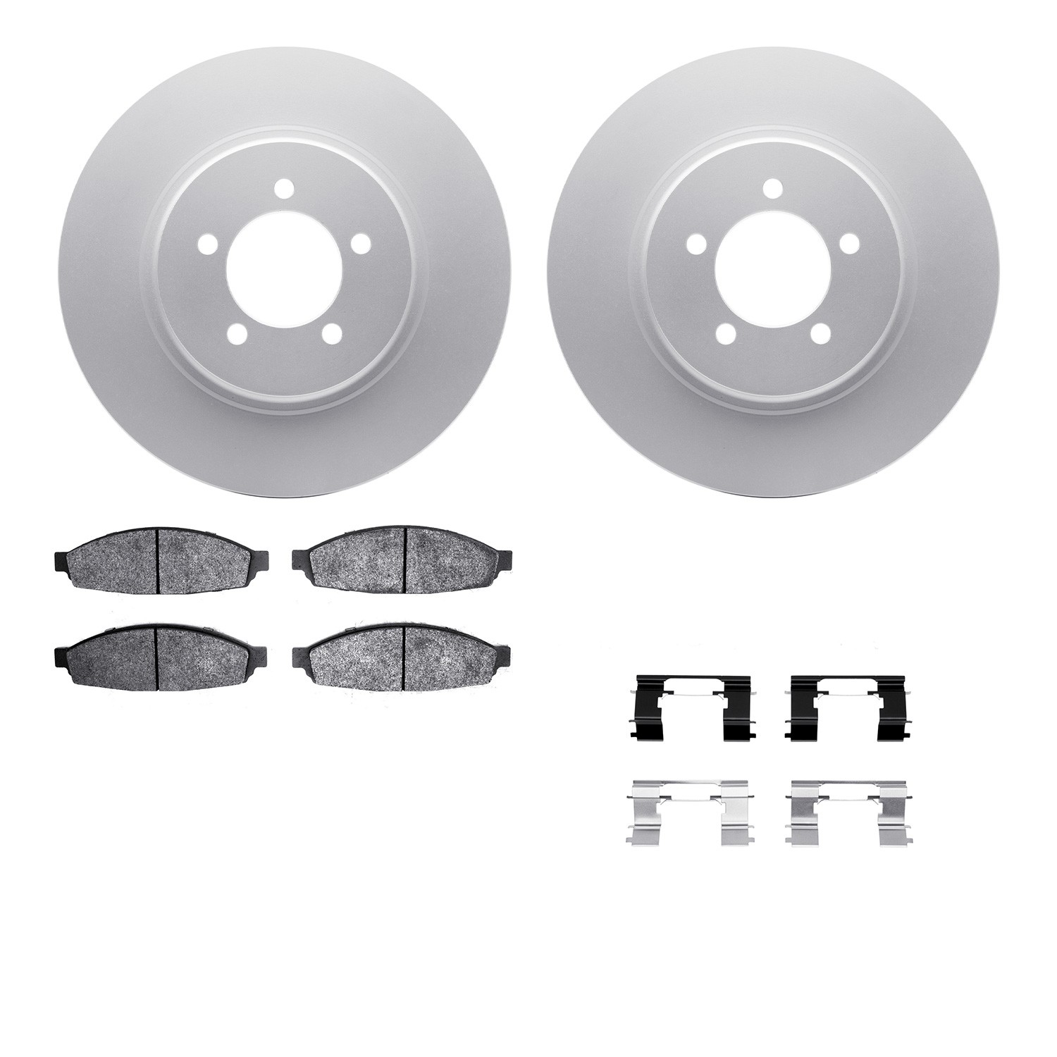 DYN 4512-55016 DFC GEOSPEC Coated Rotors with 5000 Brake Pads - Ceramic and Hardware