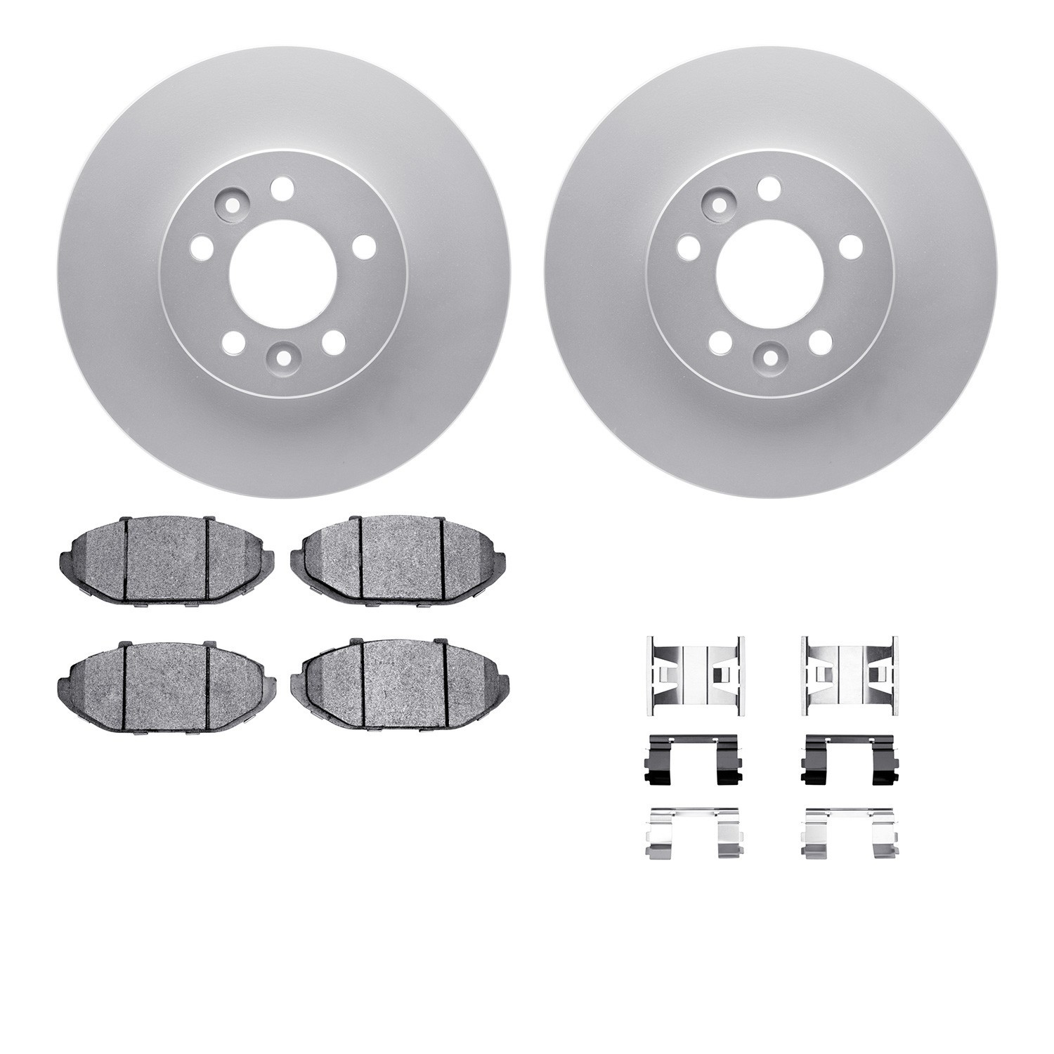 DYN 4512-56013 DFC GEOSPEC Coated Rotors with 5000 Brake Pads - Ceramic and Hardware