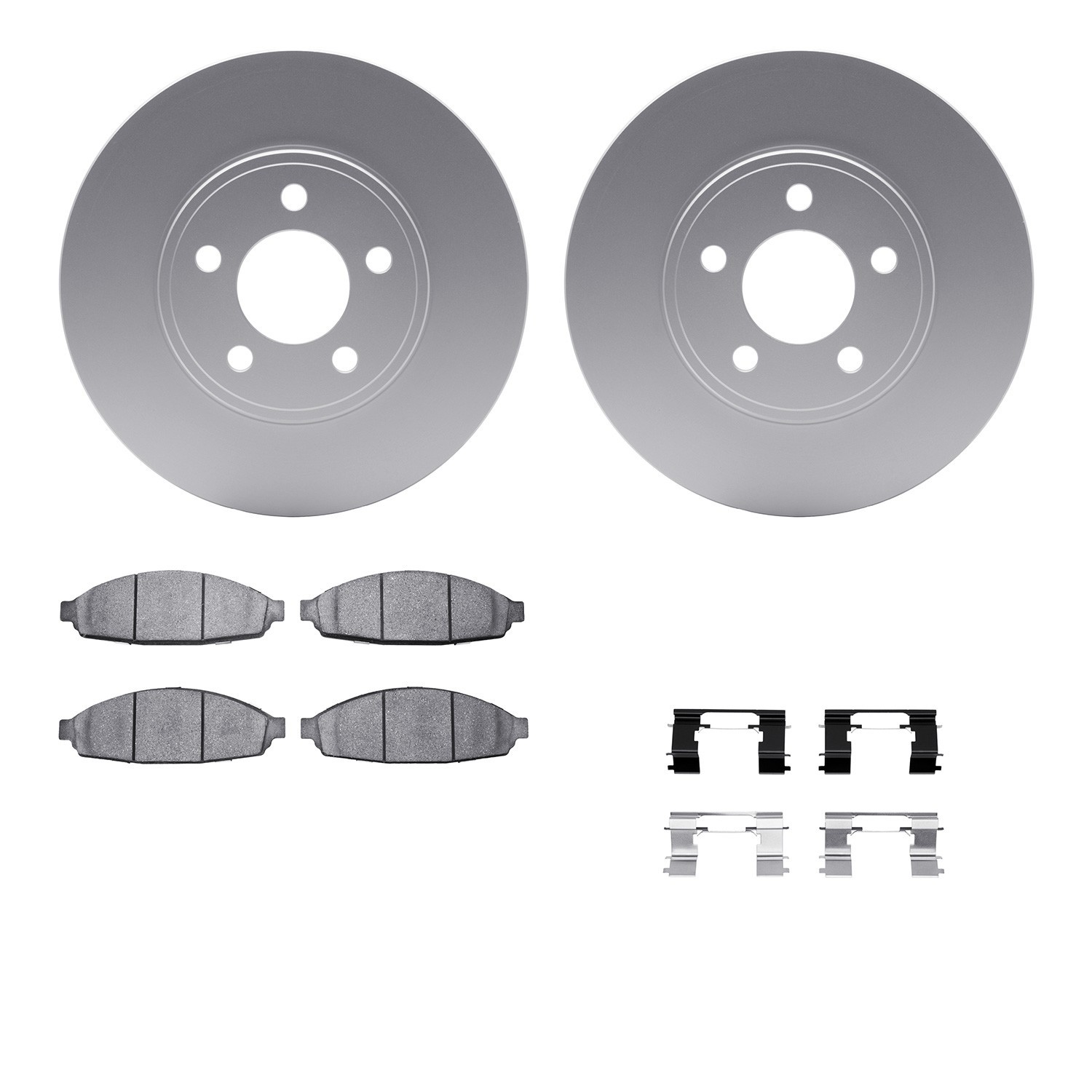 DYN 4512-56014 DFC GEOSPEC Coated Rotors with 5000 Brake Pads - Ceramic and Hardware