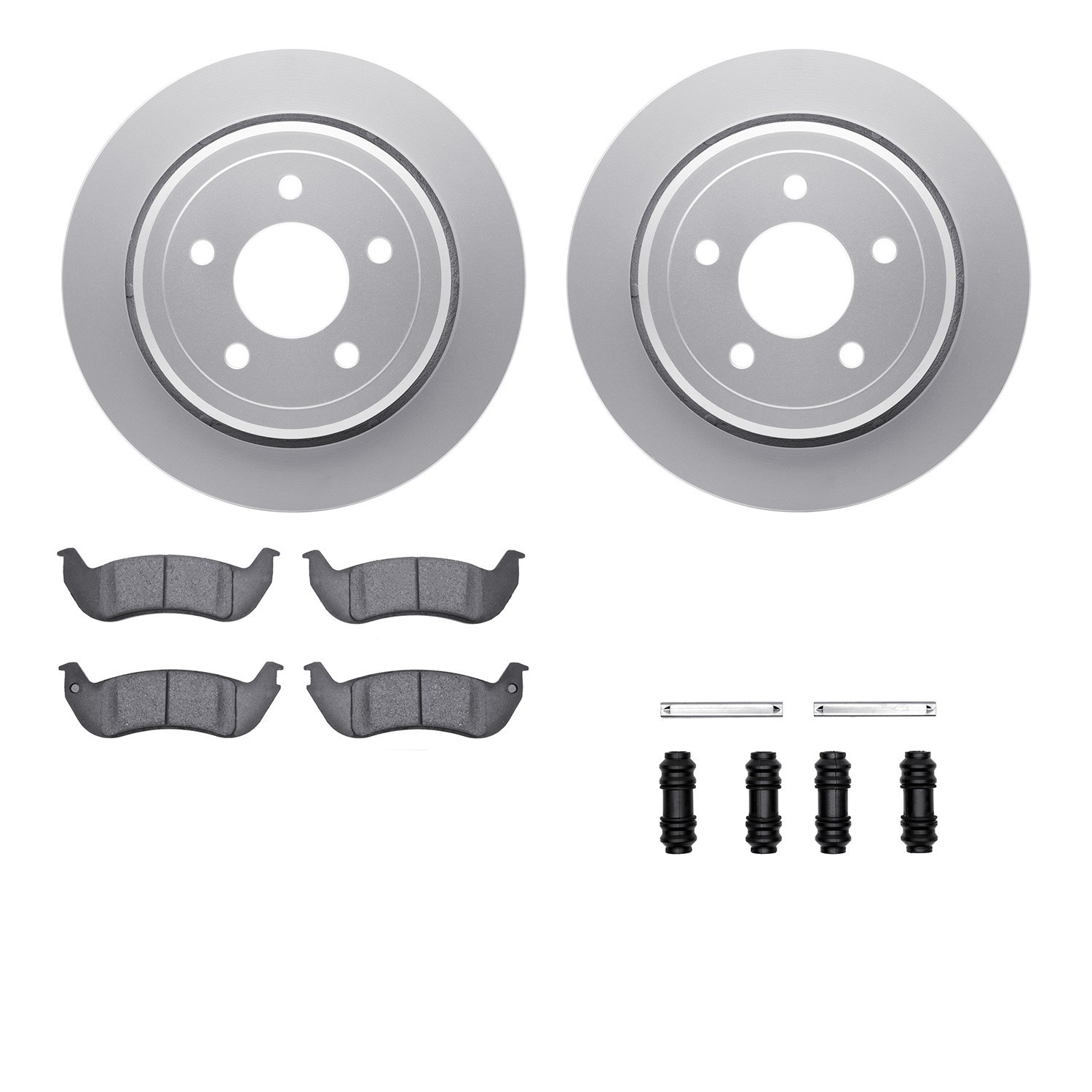 DYN 4512-56016 DFC GEOSPEC Coated Rotors with 5000 Brake Pads - Ceramic and Hardware