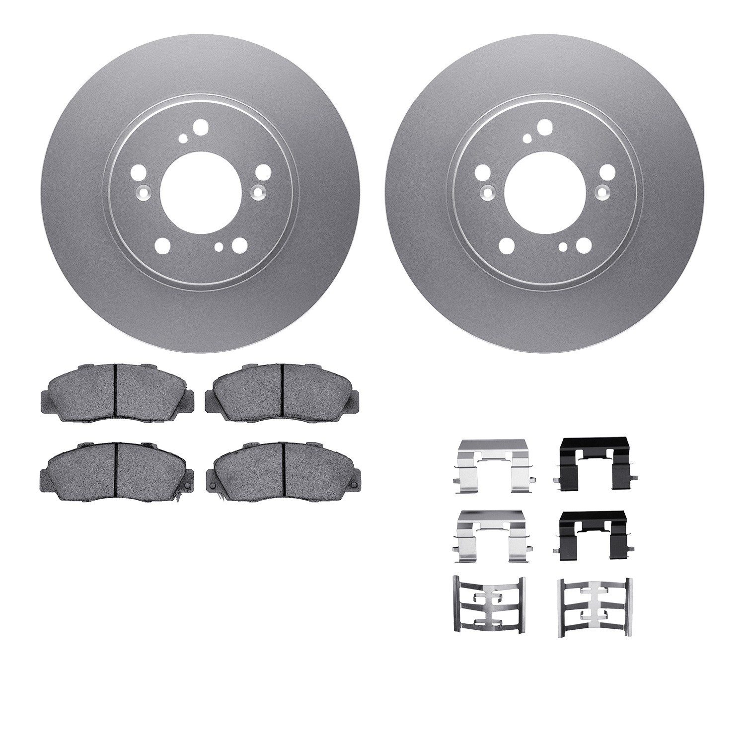 DYN 4512-58016 DFC GEOSPEC Coated Rotors with 5000 Brake Pads - Ceramic and Hardware