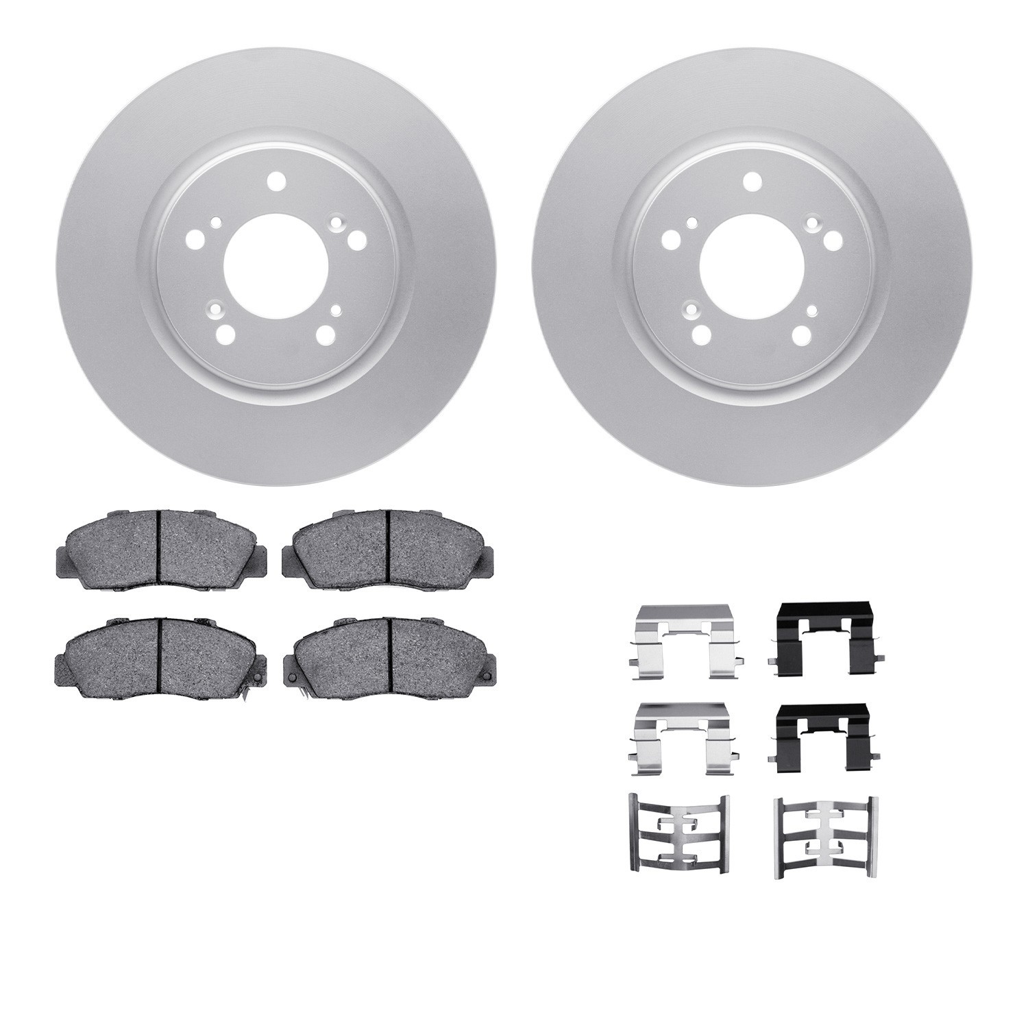 DYN 4512-58025 DFC GEOSPEC Coated Rotors with 5000 Brake Pads - Ceramic and Hardware