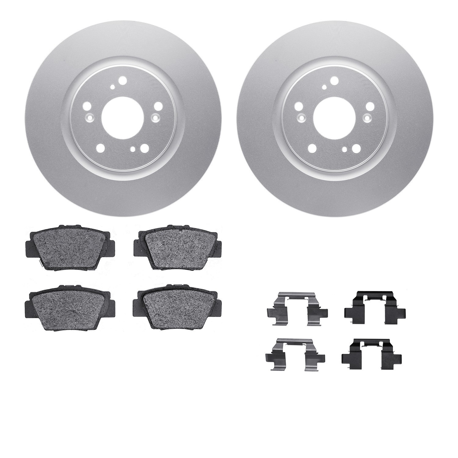 DYN 4512-58027 DFC GEOSPEC Coated Rotors with 5000 Brake Pads - Ceramic and Hardware