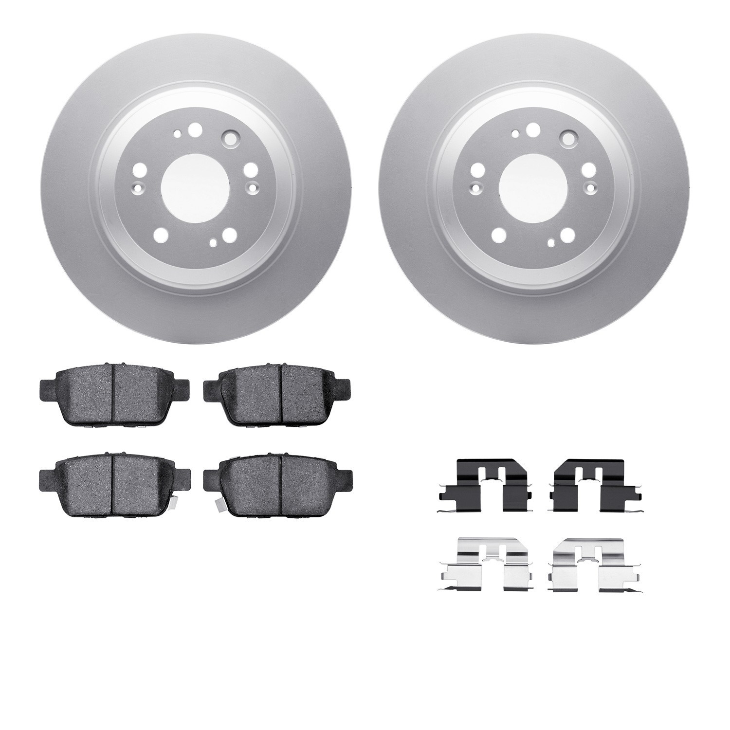 DYN 4512-58038 DFC GEOSPEC Coated Rotors with 5000 Brake Pads - Ceramic and Hardware