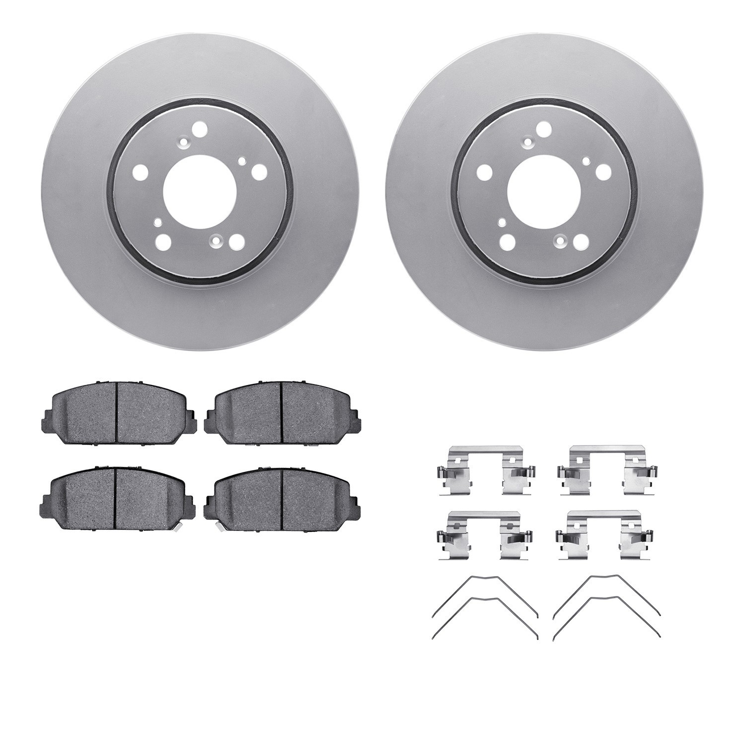 DYN 4512-58040 DFC GEOSPEC Coated Rotors with 5000 Brake Pads - Ceramic and Hardware