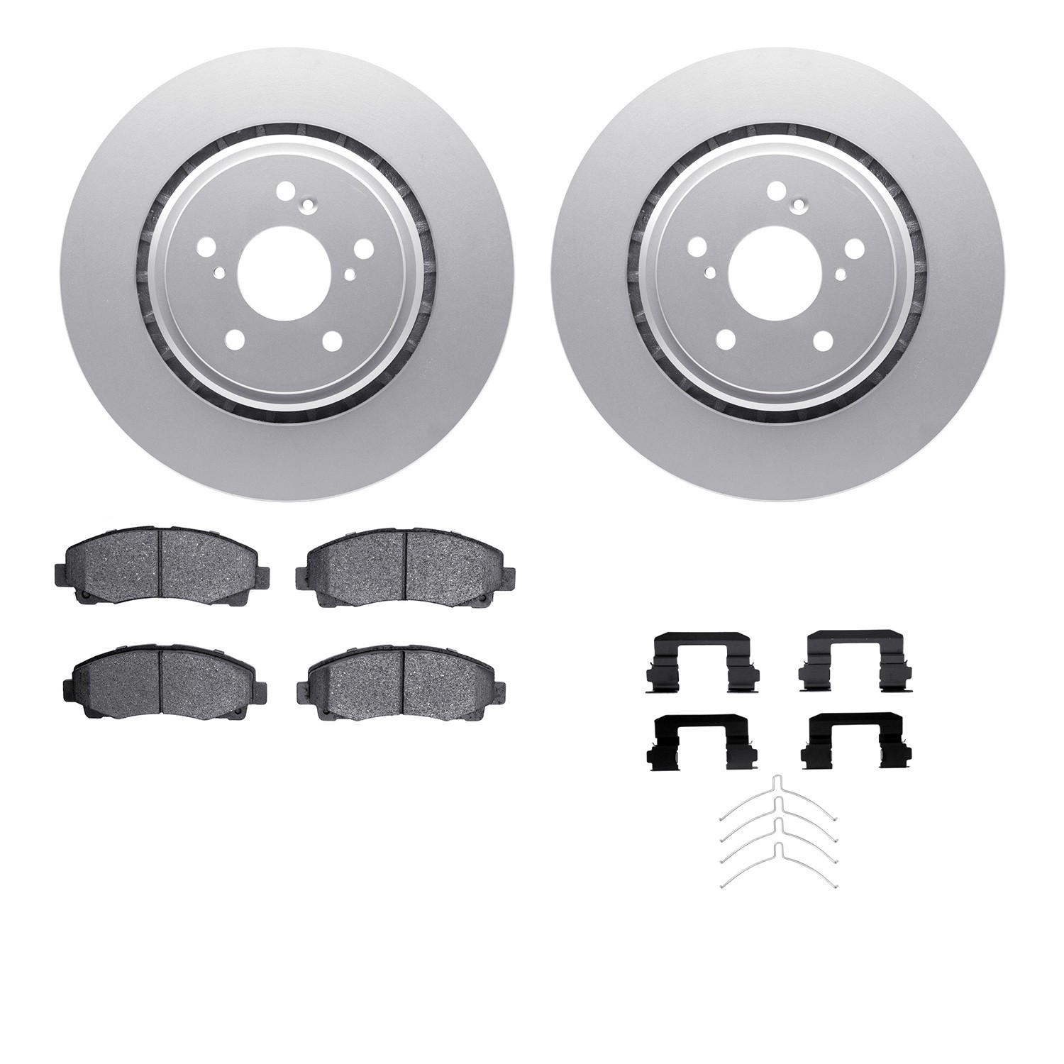 DYN 4512-58041 DFC GEOSPEC Coated Rotors with 5000 Brake Pads - Ceramic and Hardware