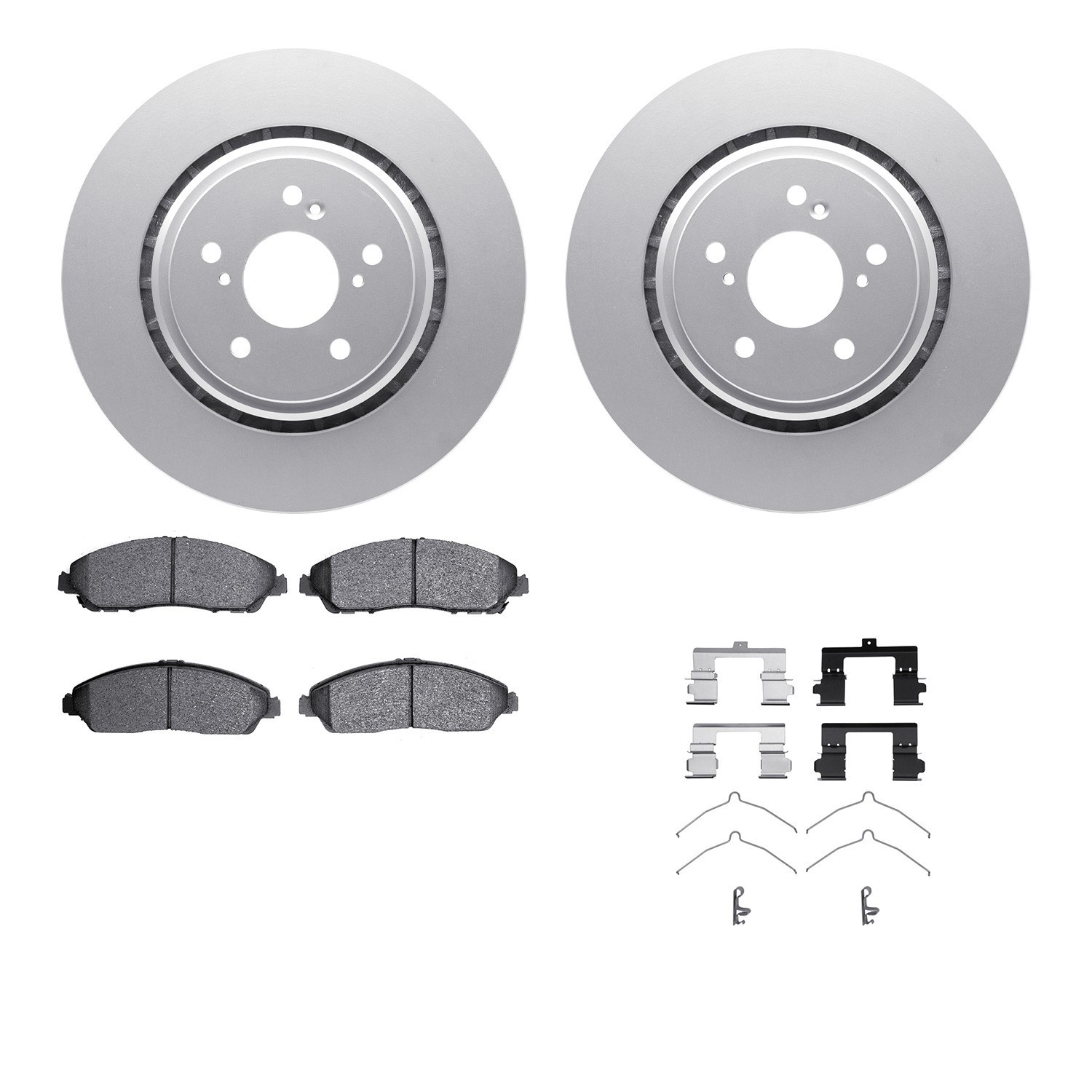 DYN 4512-58042 DFC GEOSPEC Coated Rotors with 5000 Brake Pads - Ceramic and Hardware