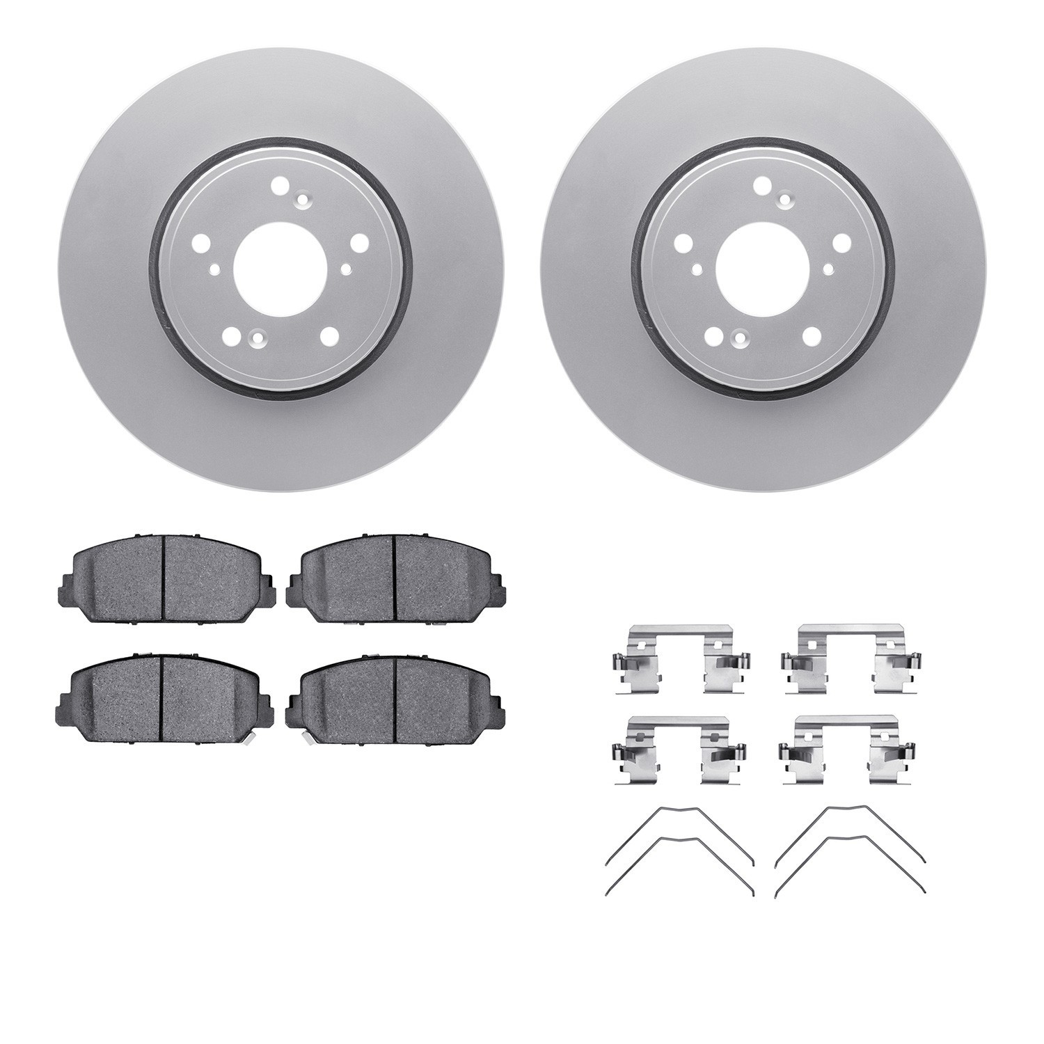 DYN-4512-58044 DFC GEOSPEC Coated Rotors with 5000 Brake Pads - Ceramic and Hardware