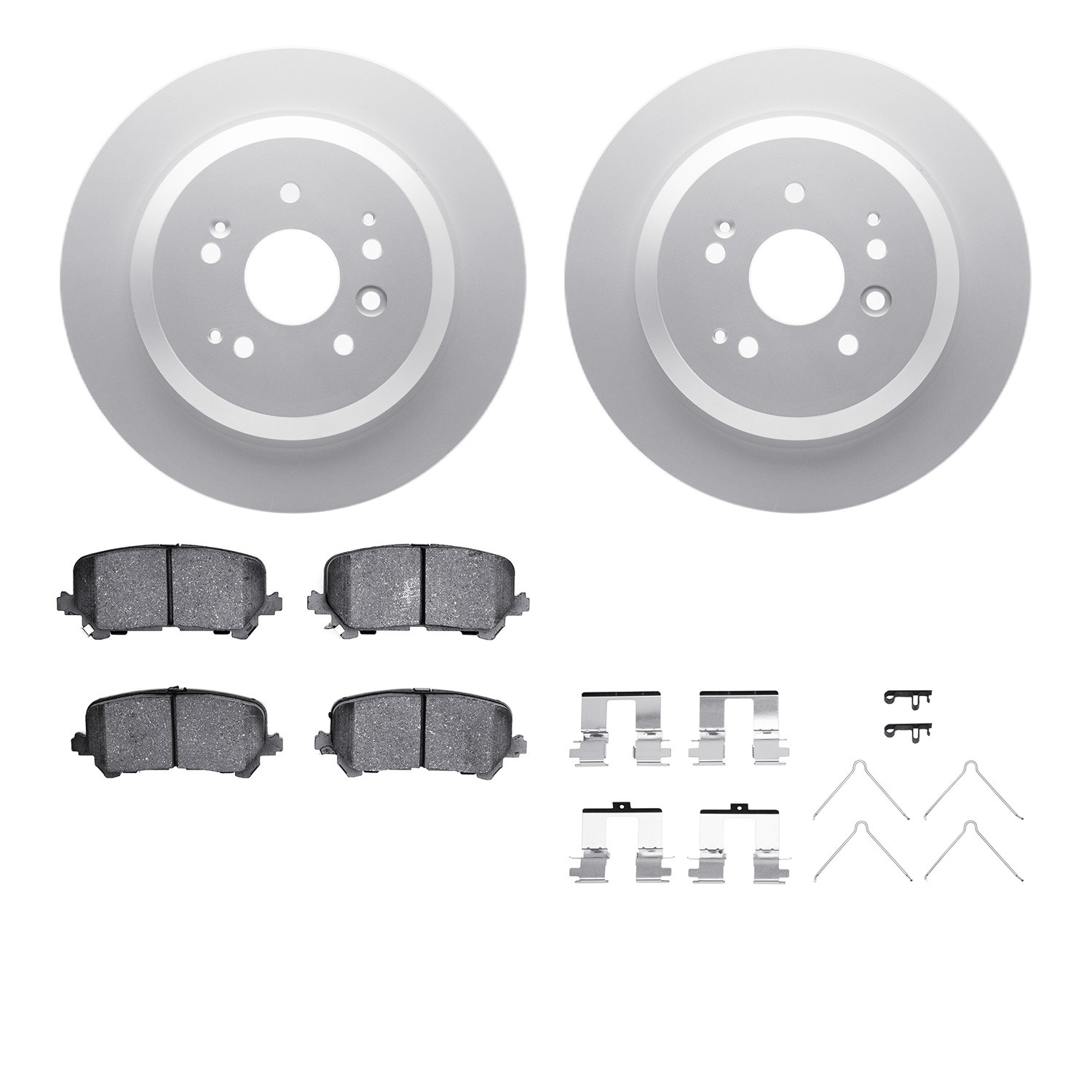 DYN 4512-58045 DFC GEOSPEC Coated Rotors with 5000 Brake Pads - Ceramic and Hardware