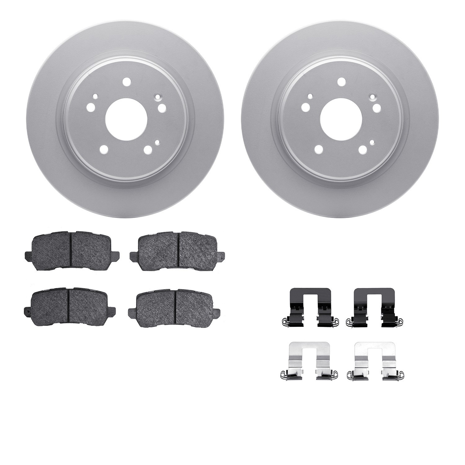 DYN 4512-58046 DFC GEOSPEC Coated Rotors with 5000 Brake Pads - Ceramic and Hardware