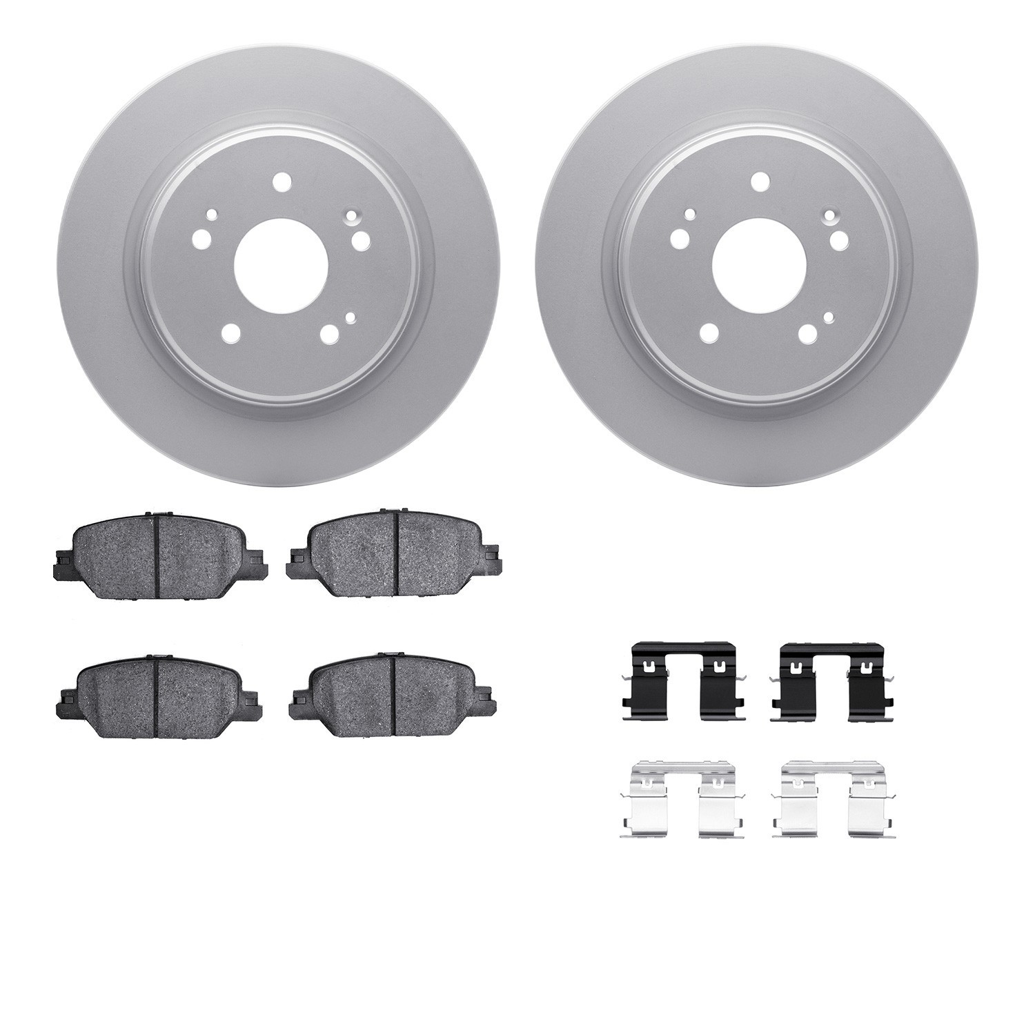 DYN 4512-58047 DFC GEOSPEC Coated Rotors with 5000 Brake Pads - Ceramic and Hardware