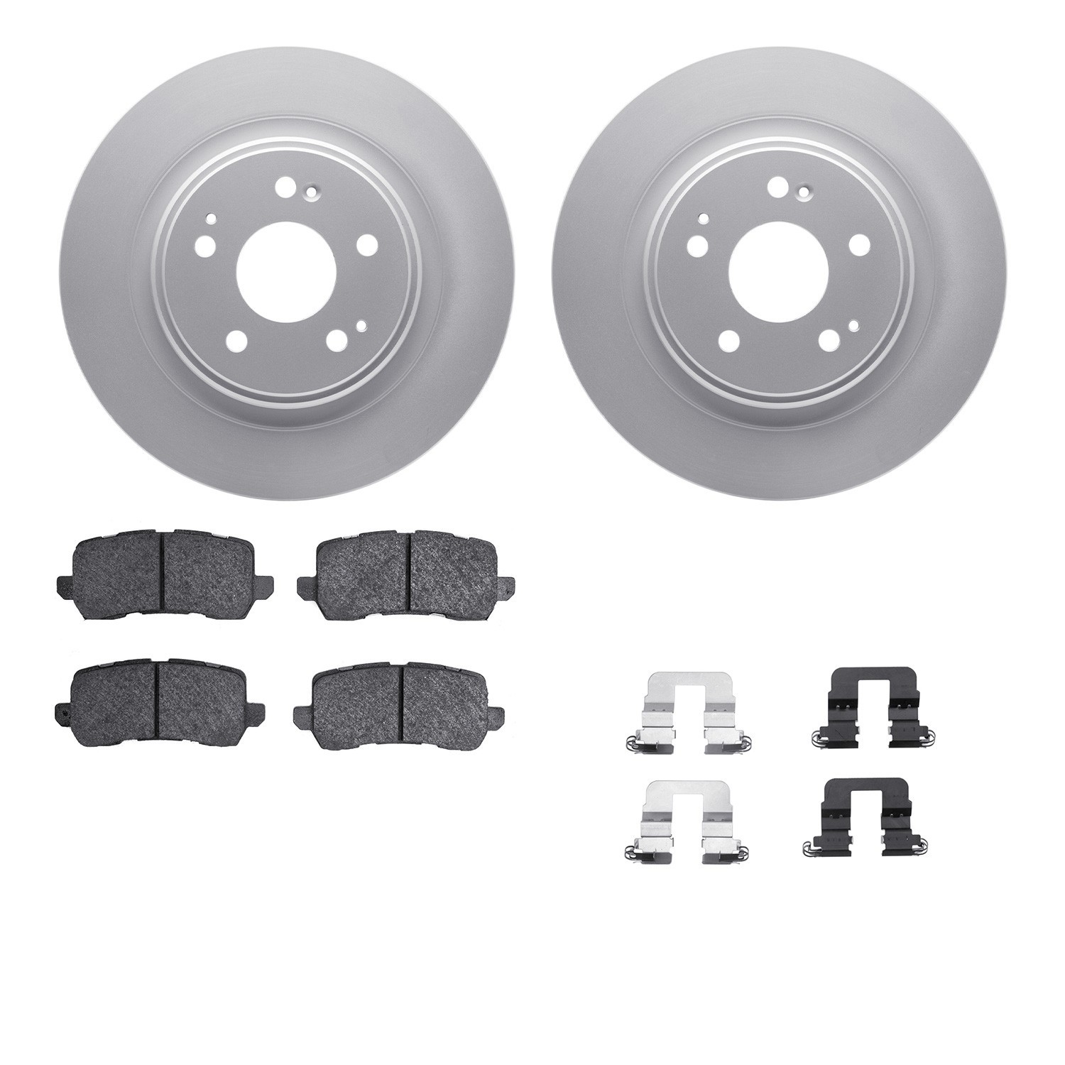 DYN 4512-58048 DFC GEOSPEC Coated Rotors with 5000 Brake Pads - Ceramic and Hardware