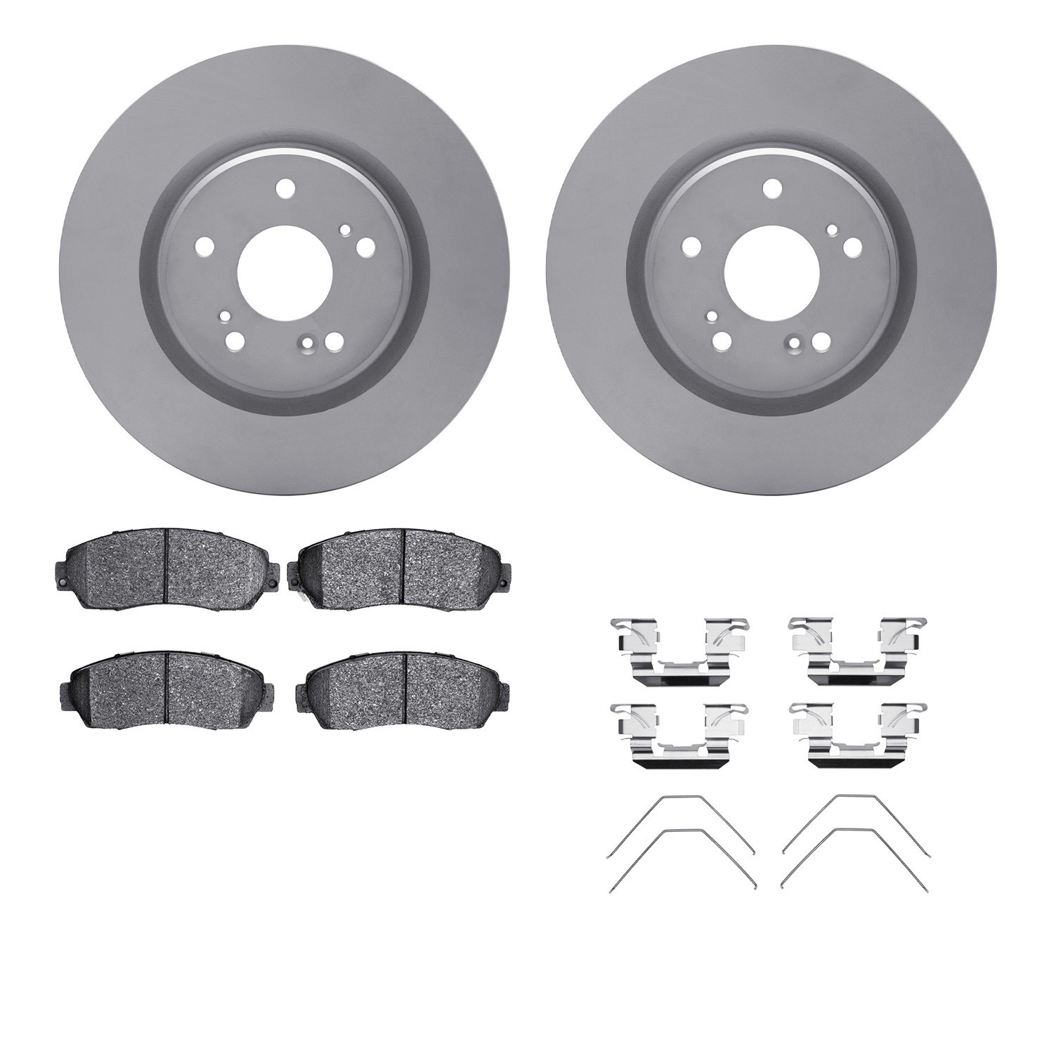 DYN-4512-58051 DFC GEOSPEC Coated Rotors with 5000 Brake Pads - Ceramic and Hardware