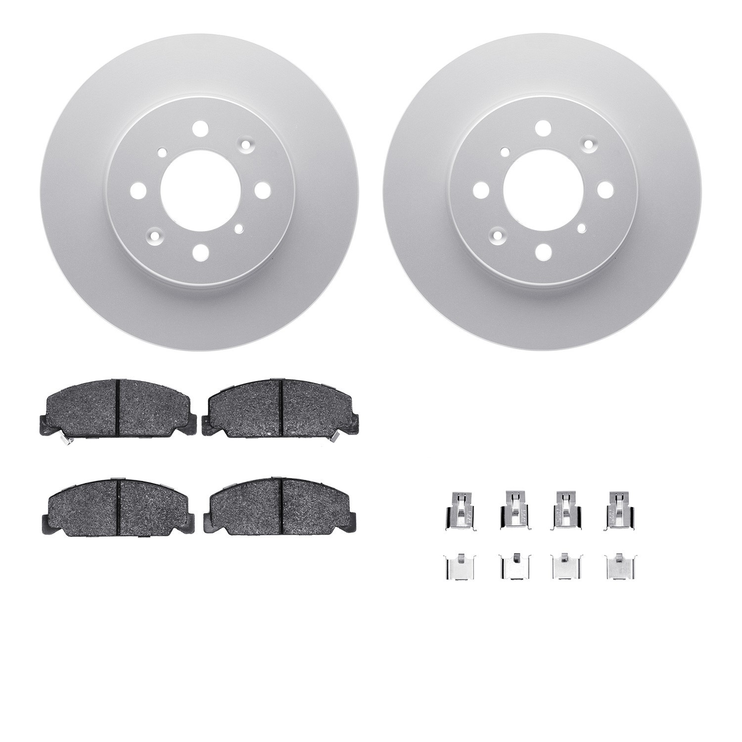 DYN 4512-59101 DFC GEOSPEC Coated Rotors with 5000 Brake Pads - Ceramic and Hardware