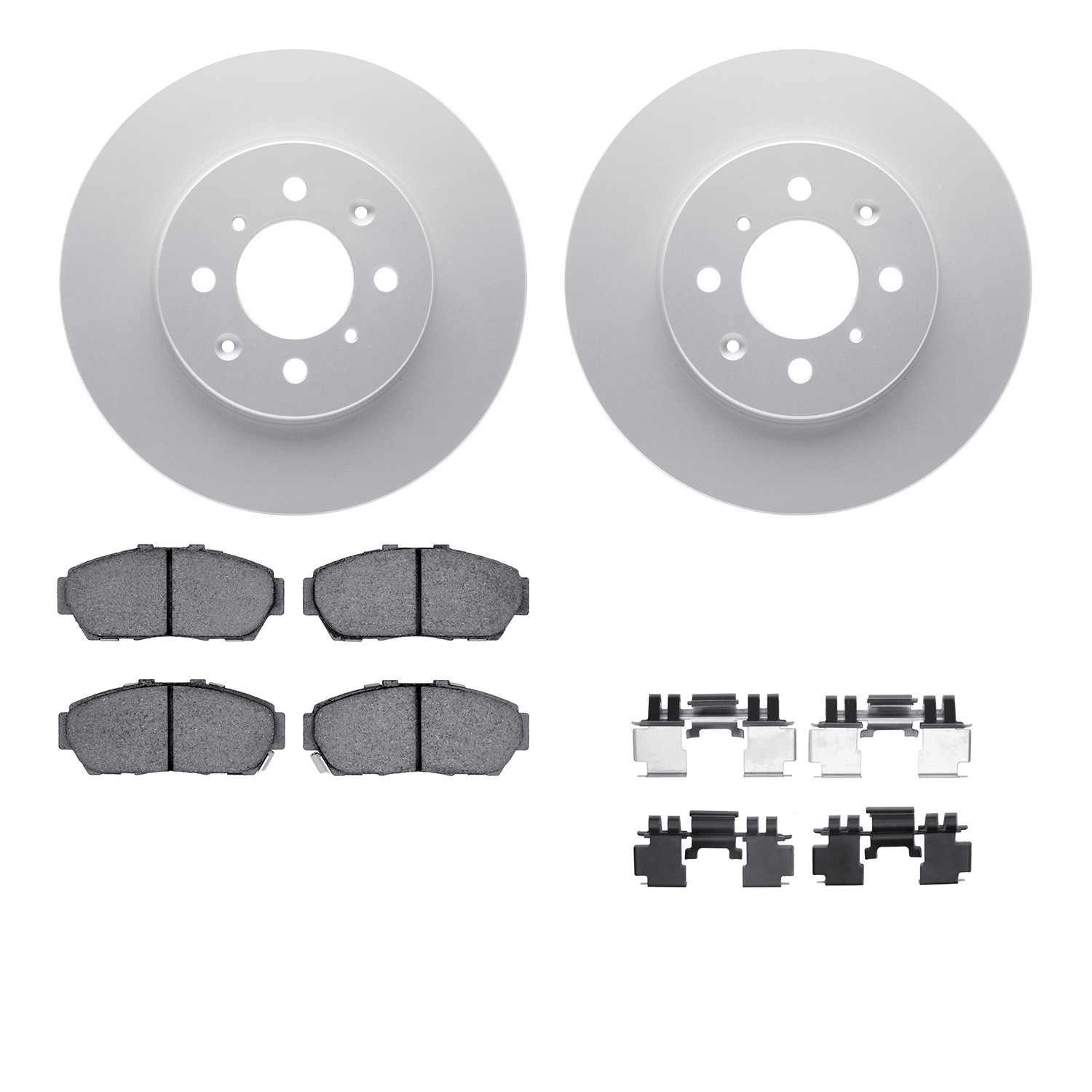 DYN 4512-59104 DFC GEOSPEC Coated Rotors with 5000 Brake Pads - Ceramic and Hardware