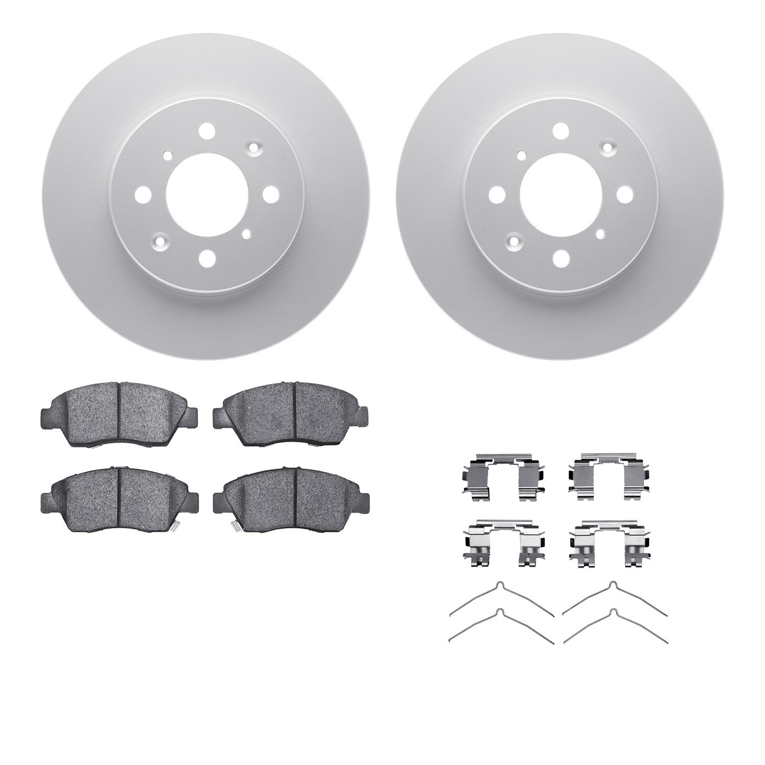 DYN 4512-59106 DFC GEOSPEC Coated Rotors with 5000 Brake Pads - Ceramic and Hardware
