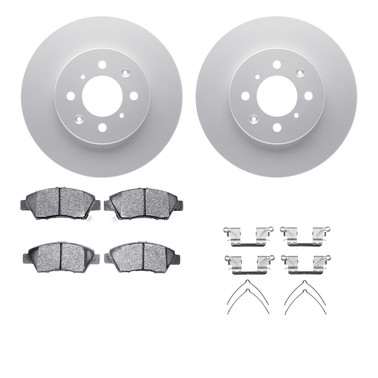 DYN-4512-59107 DFC GEOSPEC Coated Rotors with 5000 Brake Pads - Ceramic and Hardware