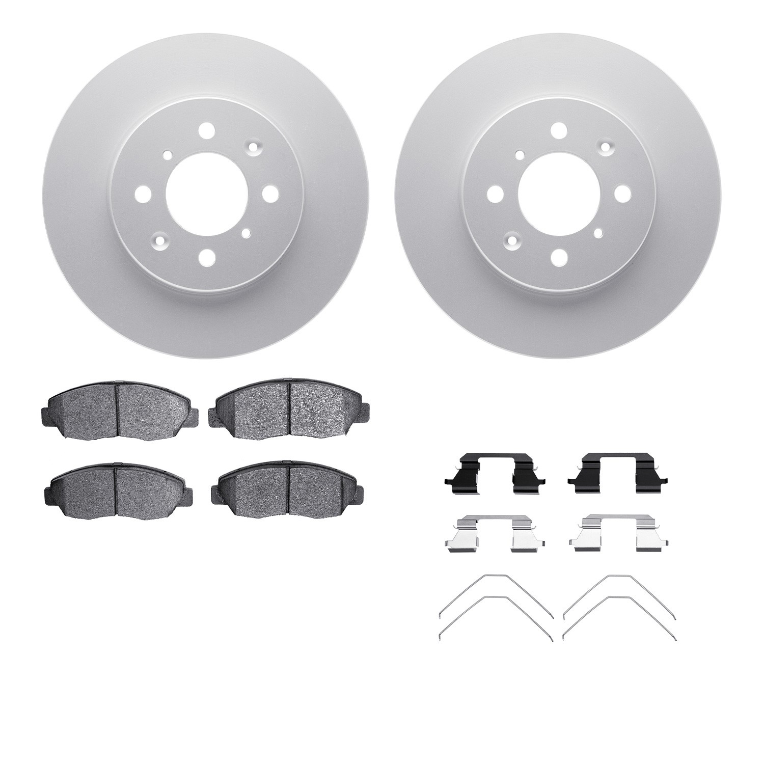 DYN-4512-59108 DFC GEOSPEC Coated Rotors with 5000 Brake Pads - Ceramic and Hardware