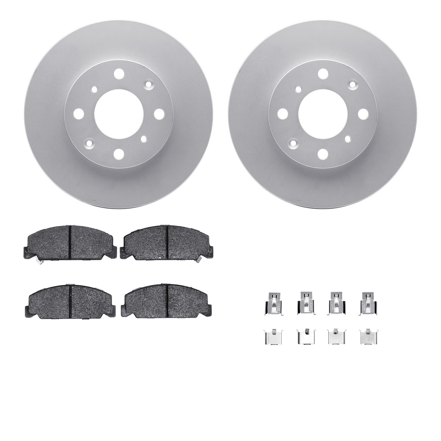 DYN 4512-59111 DFC GEOSPEC Coated Rotors with 5000 Brake Pads - Ceramic and Hardware