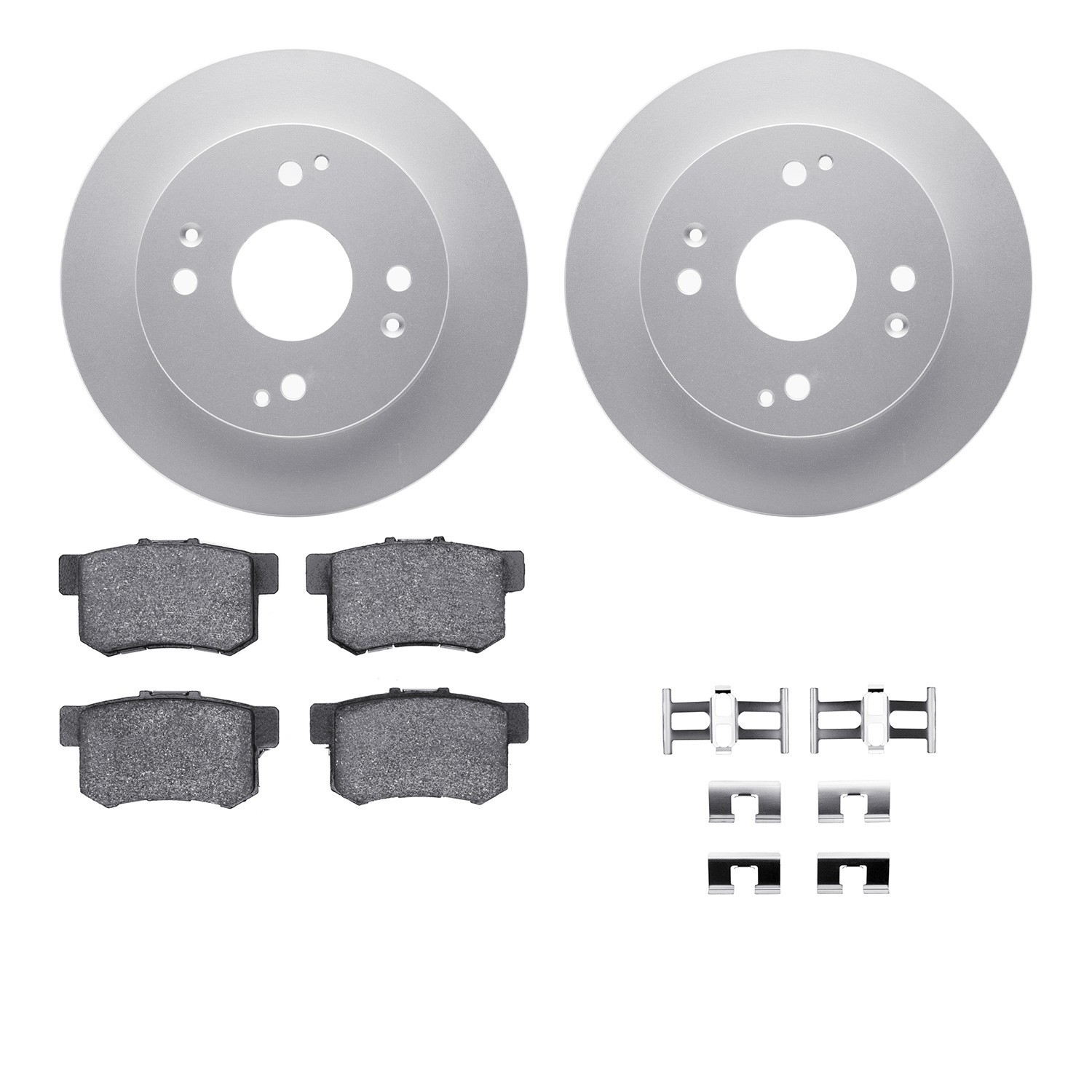 DYN 4512-59113 DFC GEOSPEC Coated Rotors with 5000 Brake Pads - Ceramic and Hardware