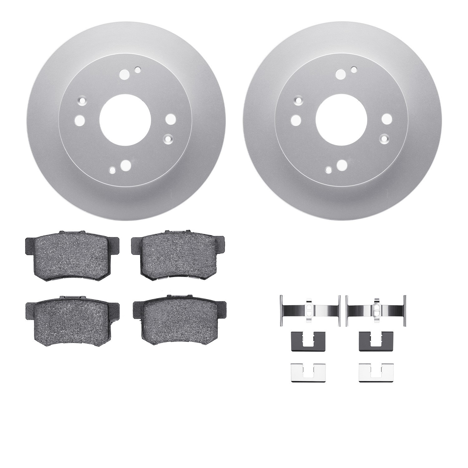 DYN 4512-59114 DFC GEOSPEC Coated Rotors with 5000 Brake Pads - Ceramic and Hardware