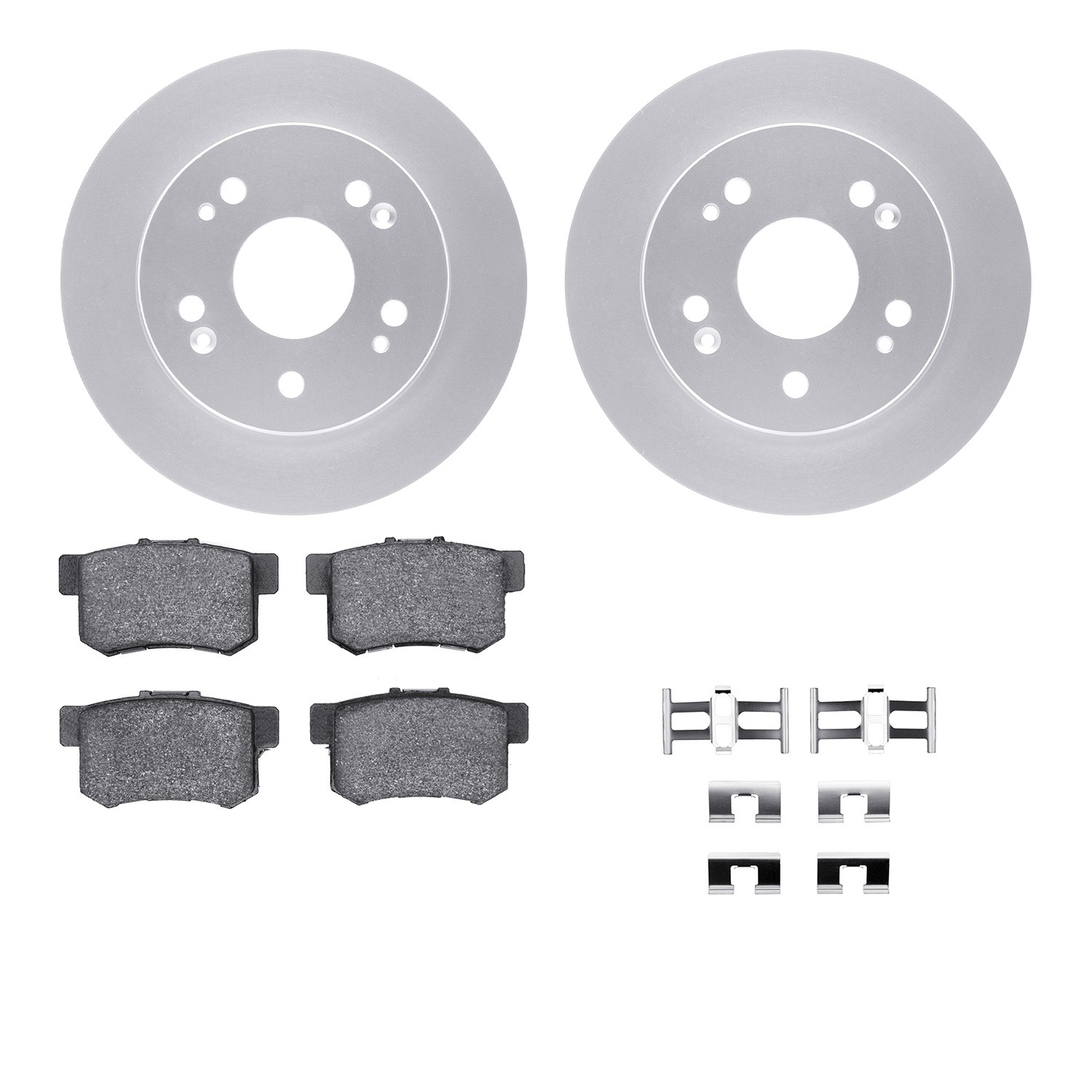 DYN-4512-59117 DFC GEOSPEC Coated Rotors with 5000 Brake Pads - Ceramic and Hardware