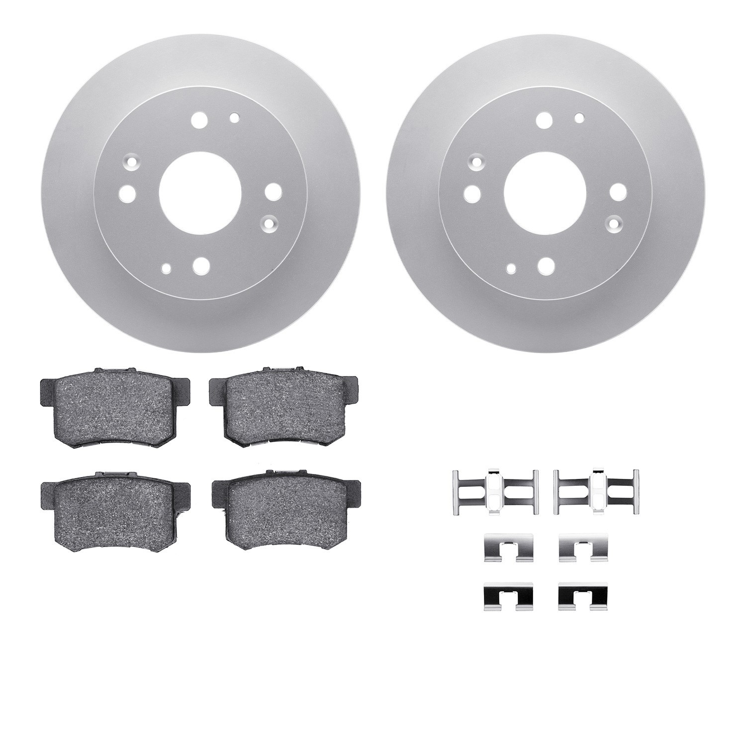 DYN-4512-59118 DFC GEOSPEC Coated Rotors with 5000 Brake Pads - Ceramic and Hardware