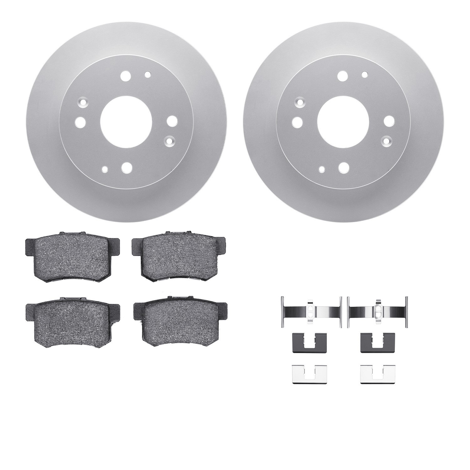 DYN 4512-59119 DFC GEOSPEC Coated Rotors with 5000 Brake Pads - Ceramic and Hardware
