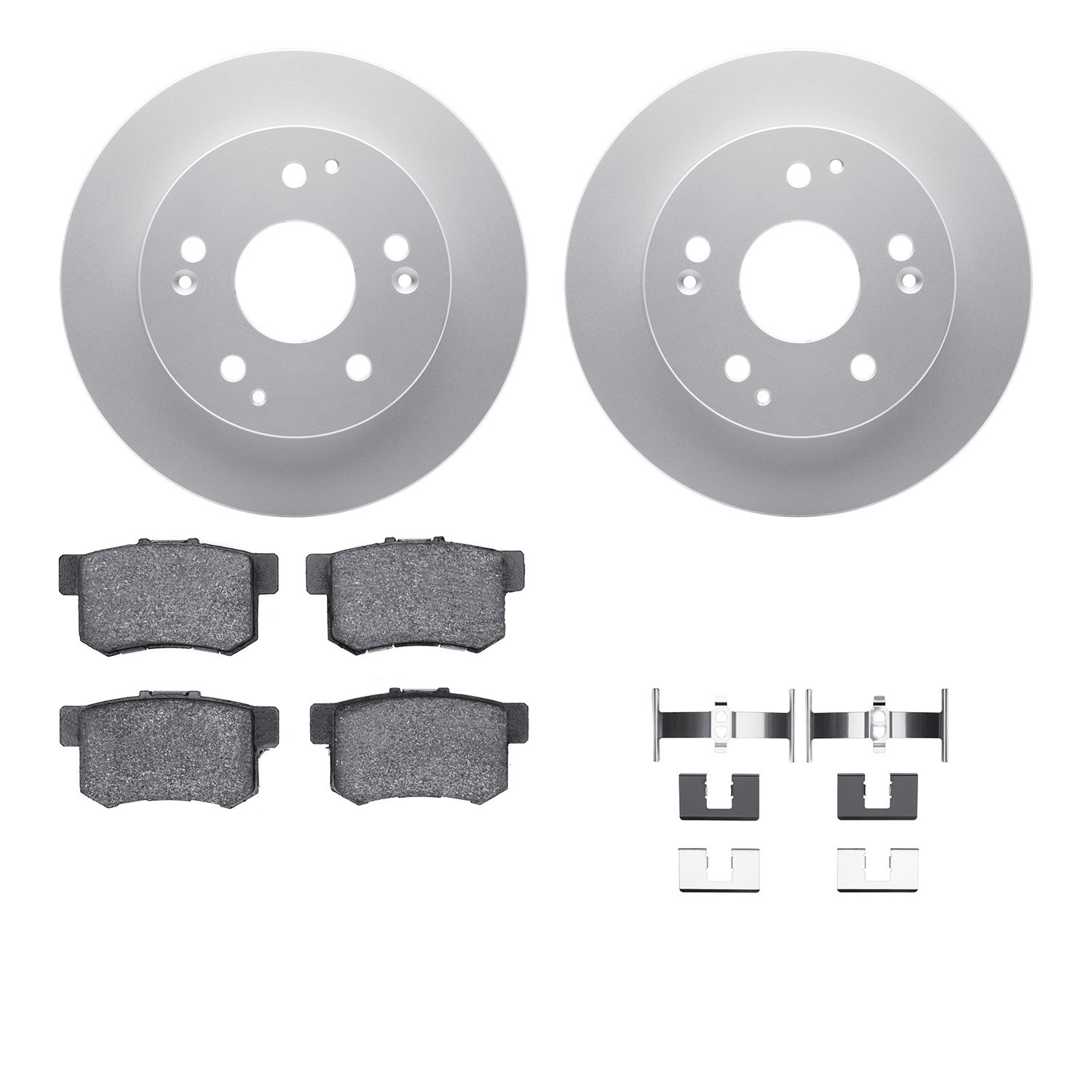 DYN 4512-59121 DFC GEOSPEC Coated Rotors with 5000 Brake Pads - Ceramic and Hardware