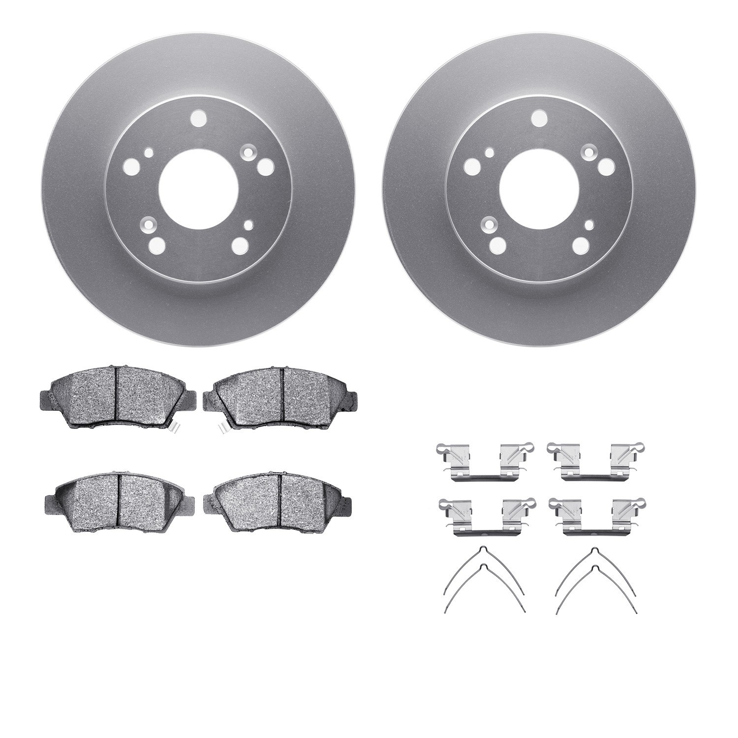 DYN-4512-59127 DFC GEOSPEC Coated Rotors with 5000 Brake Pads - Ceramic and Hardware