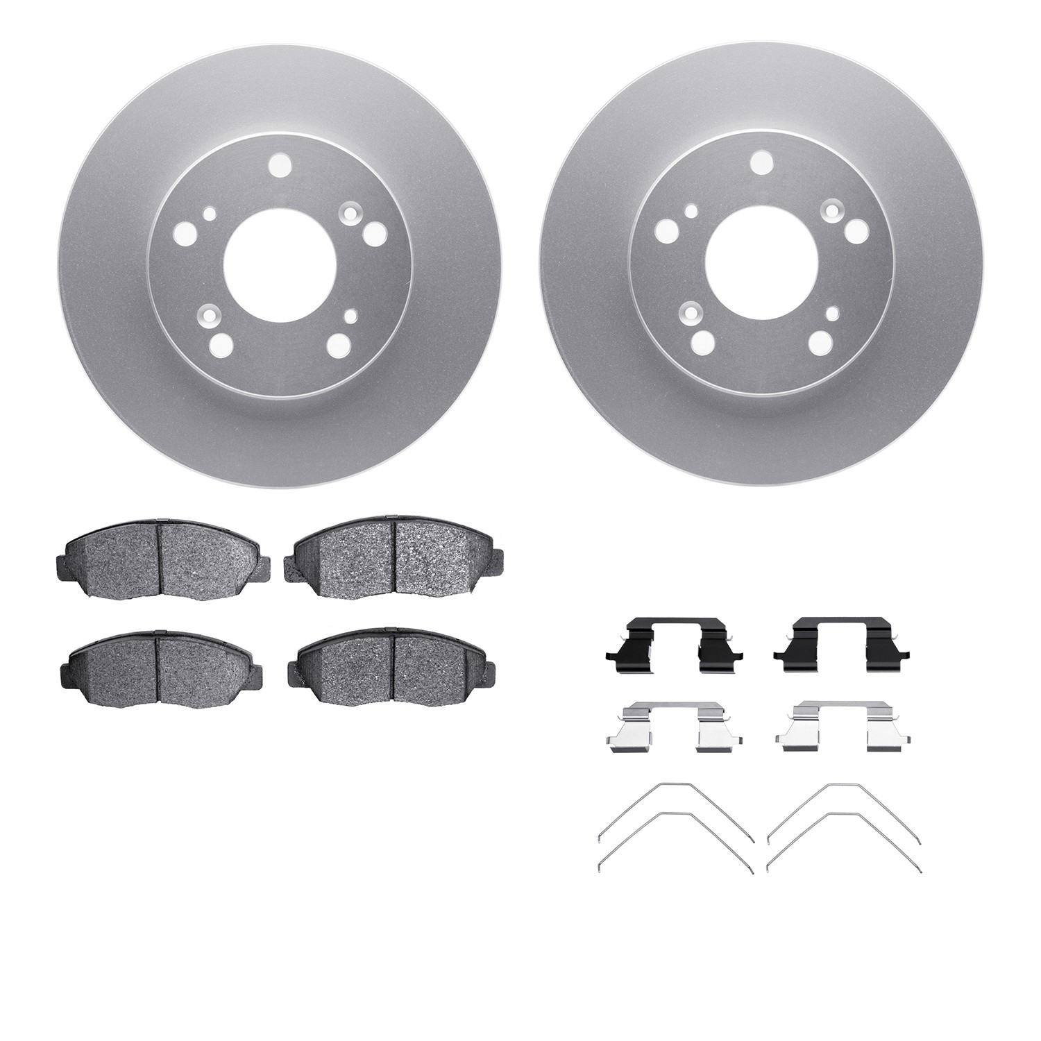 DYN-4512-59128 DFC GEOSPEC Coated Rotors with 5000 Brake Pads - Ceramic and Hardware