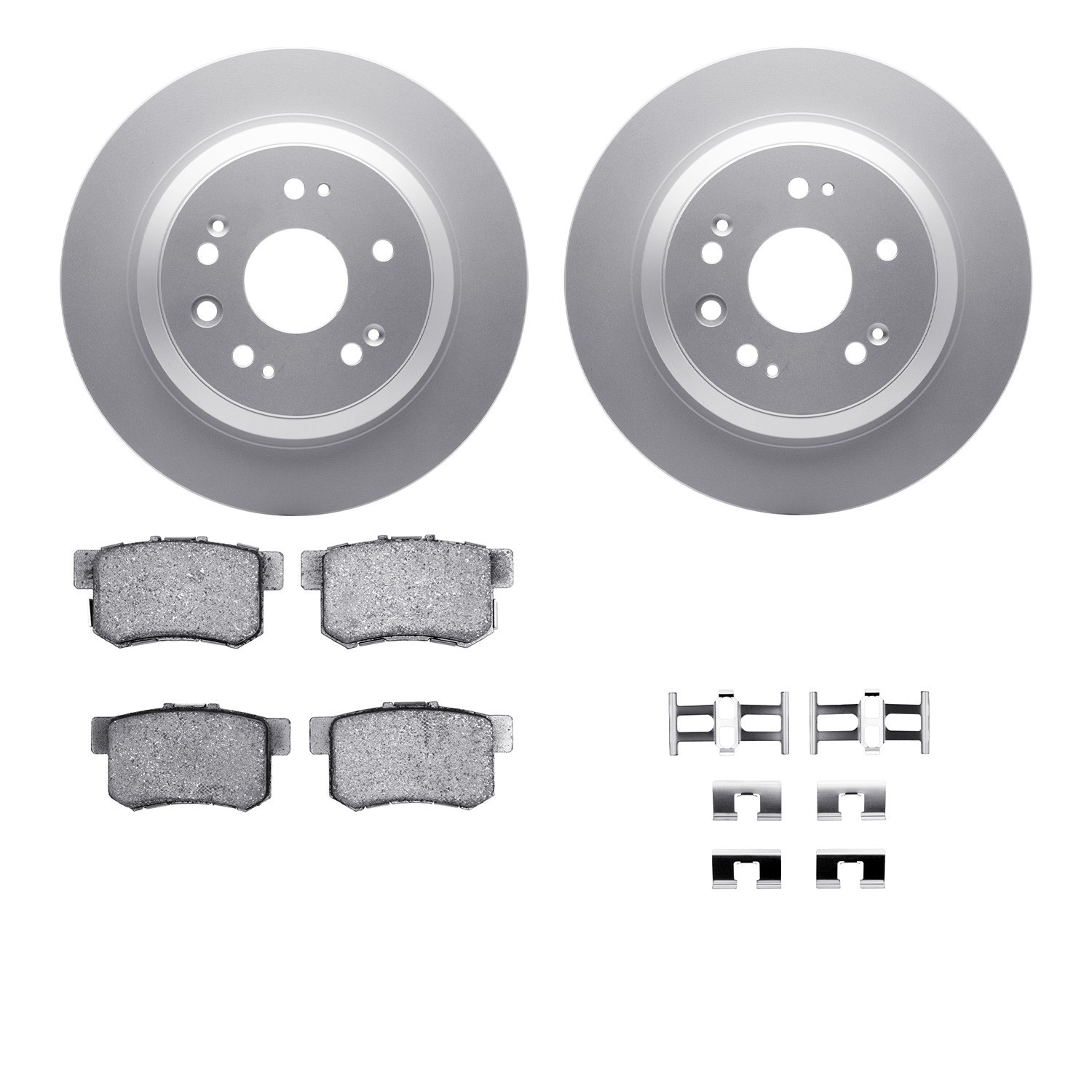 DYN-4512-59132 DFC GEOSPEC Coated Rotors with 5000 Brake Pads - Ceramic and Hardware