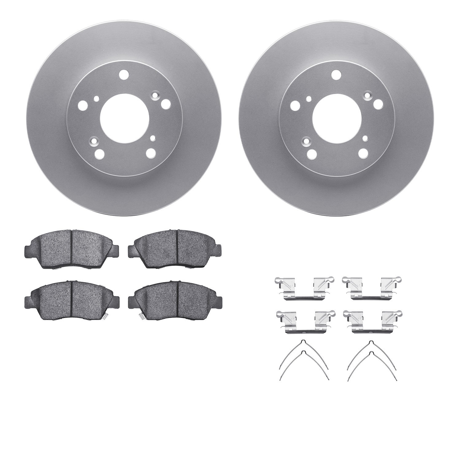 DYN-4512-59137 DFC GEOSPEC Coated Rotors with 5000 Brake Pads - Ceramic and Hardware
