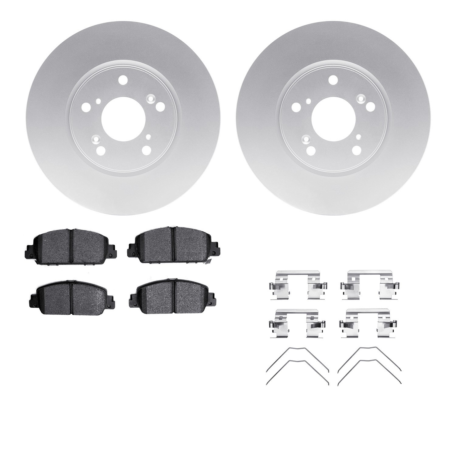 DYN 4512-59142 DFC GEOSPEC Coated Rotors with 5000 Brake Pads - Ceramic and Hardware