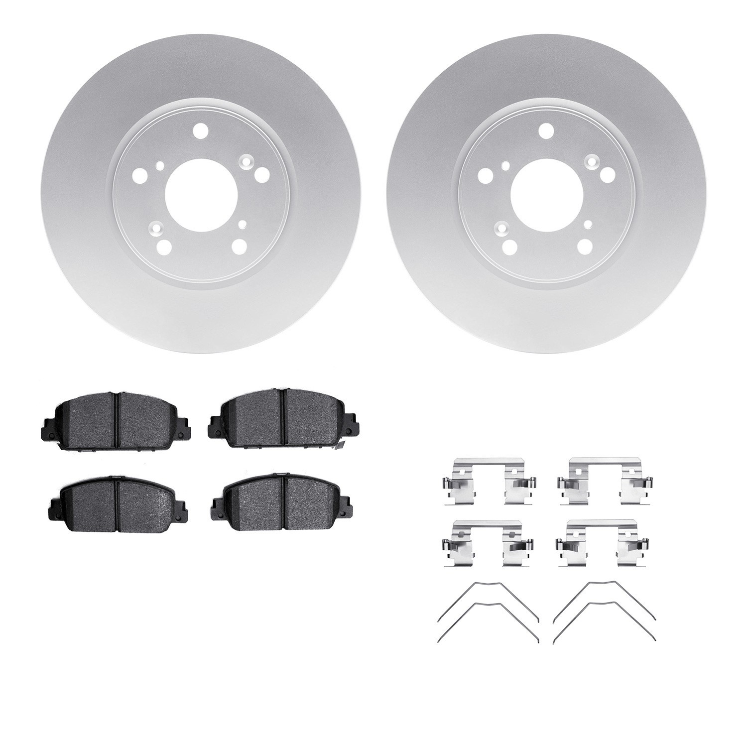 DYN 4512-59143 DFC GEOSPEC Coated Rotors with 5000 Brake Pads - Ceramic and Hardware