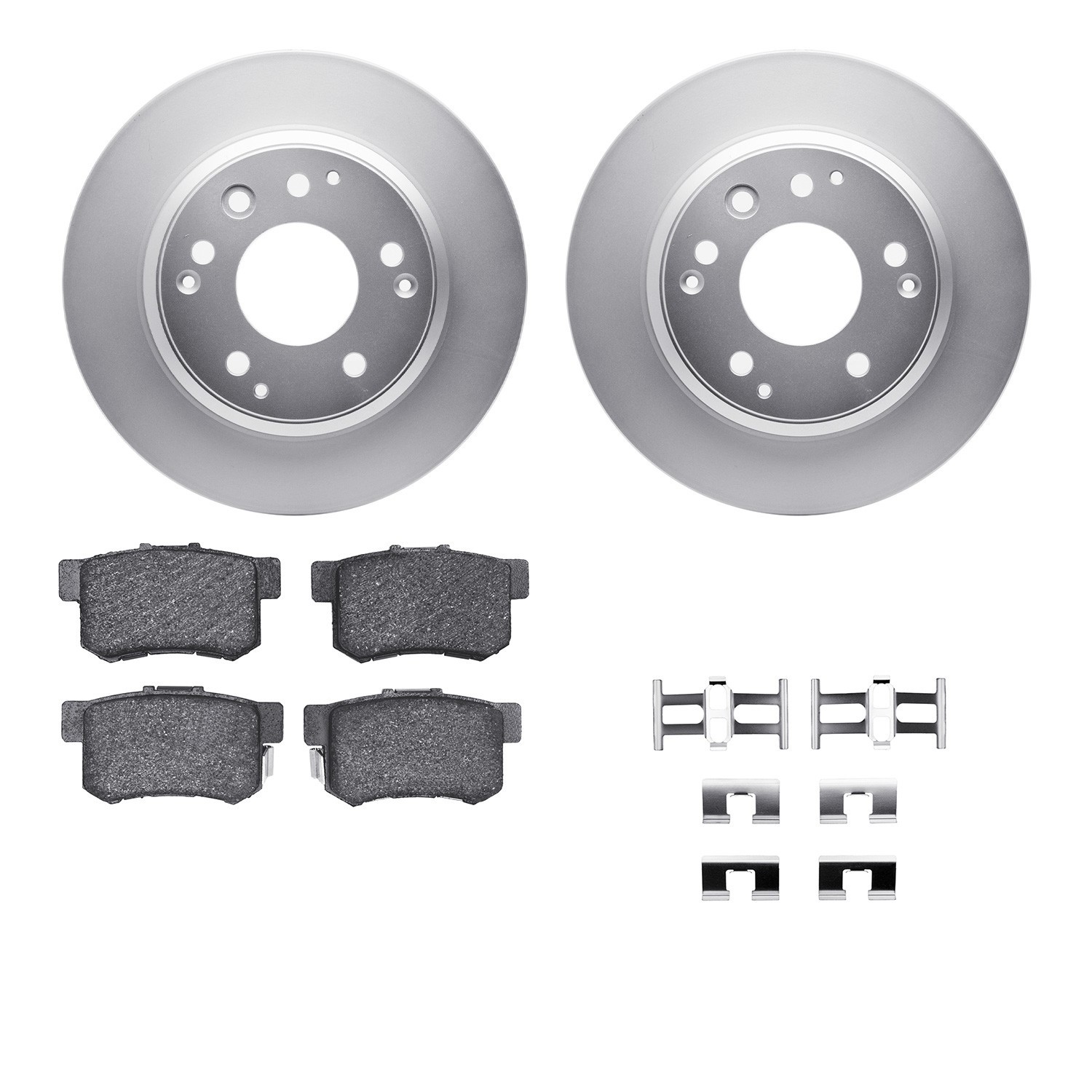 DYN 4512-59147 DFC GEOSPEC Coated Rotors with 5000 Brake Pads - Ceramic and Hardware