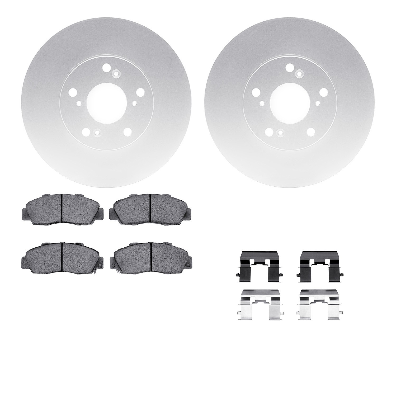 DYN-4512-59148 DFC GEOSPEC Coated Rotors with 5000 Brake Pads - Ceramic and Hardware