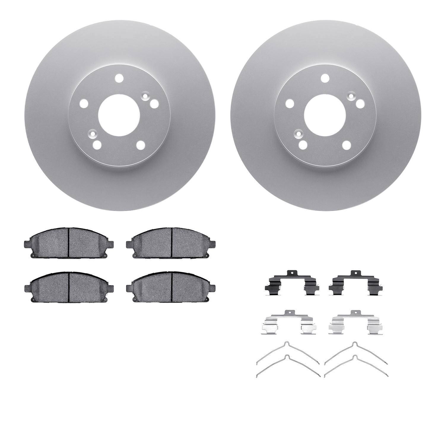 DYN-4512-59153 DFC GEOSPEC Coated Rotors with 5000 Brake Pads - Ceramic and Hardware