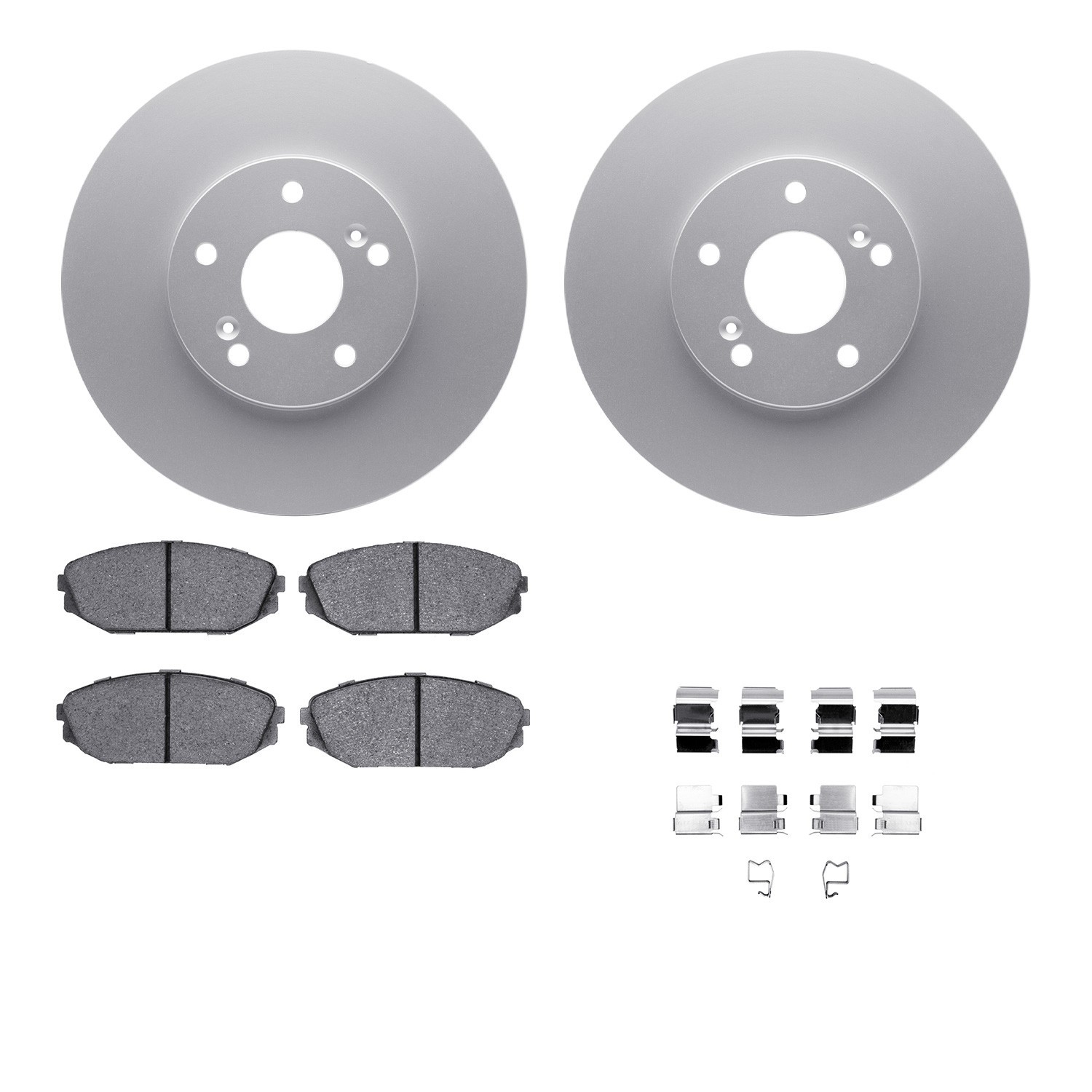 DYN 4512-59154 DFC GEOSPEC Coated Rotors with 5000 Brake Pads - Ceramic and Hardware
