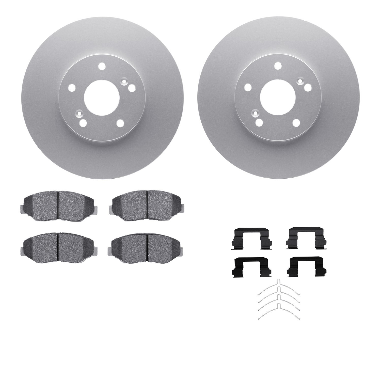 DYN-4512-59156 DFC GEOSPEC Coated Rotors with 5000 Brake Pads - Ceramic and Hardware