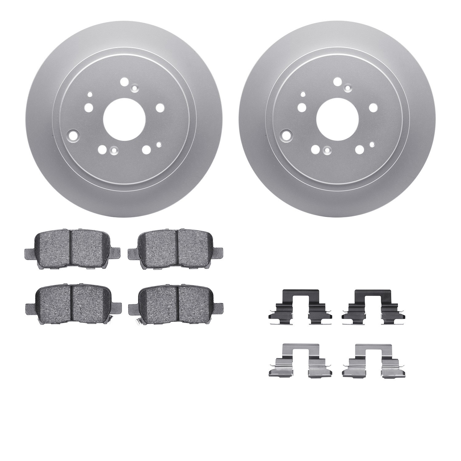 DYN 4512-59158 DFC GEOSPEC Coated Rotors with 5000 Brake Pads - Ceramic and Hardware