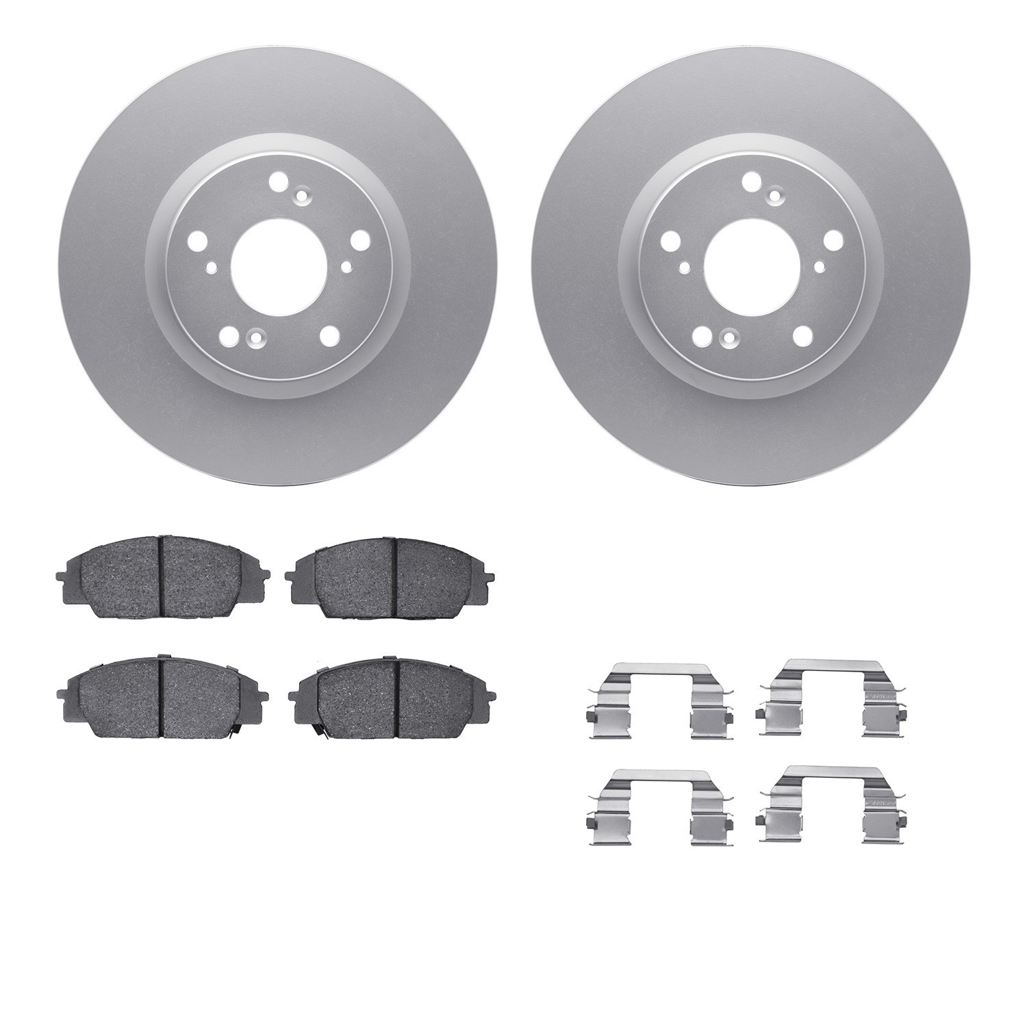 DYN 4512-59160 DFC GEOSPEC Coated Rotors with 5000 Brake Pads - Ceramic and Hardware