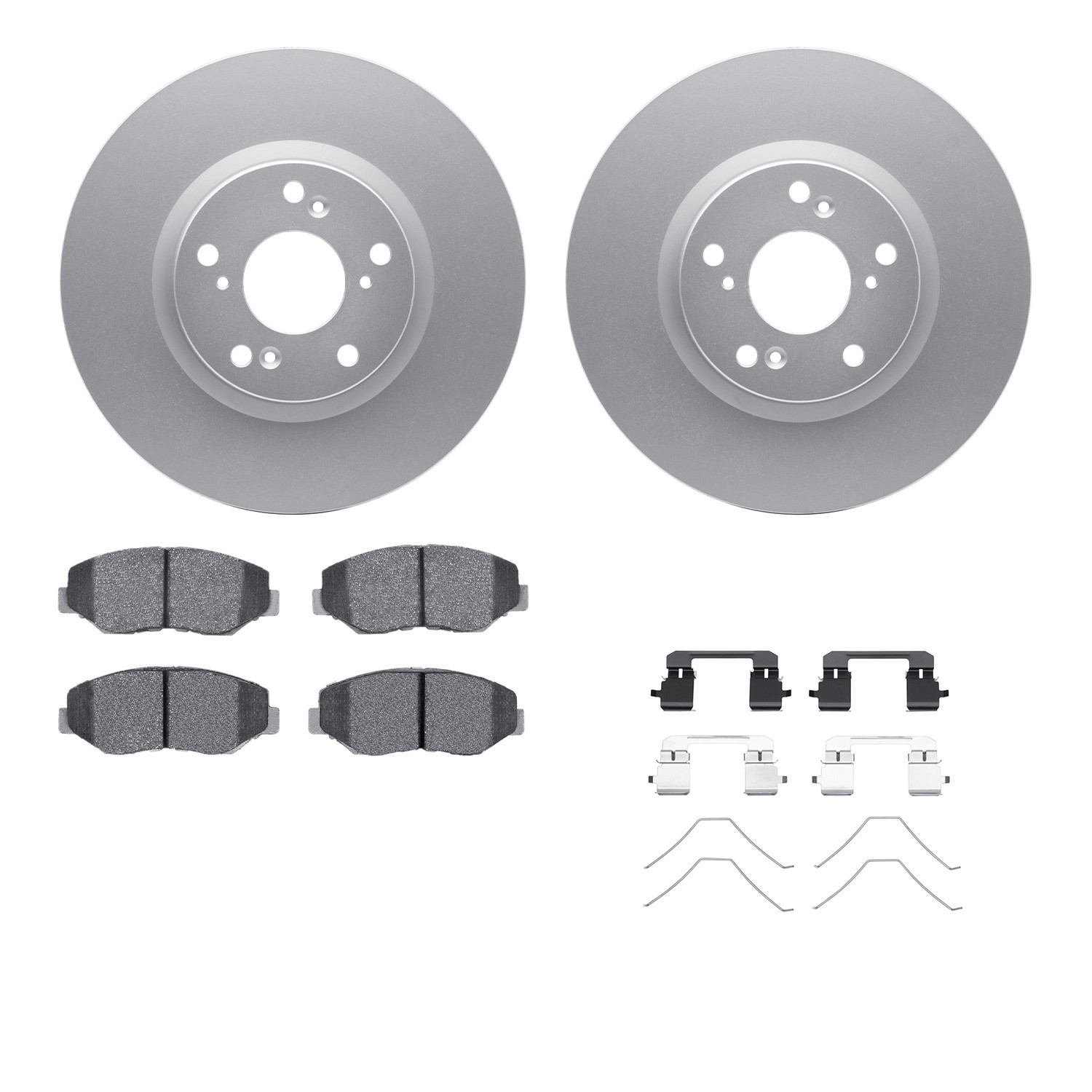 DYN 4512-59162 DFC GEOSPEC Coated Rotors with 5000 Brake Pads - Ceramic and Hardware