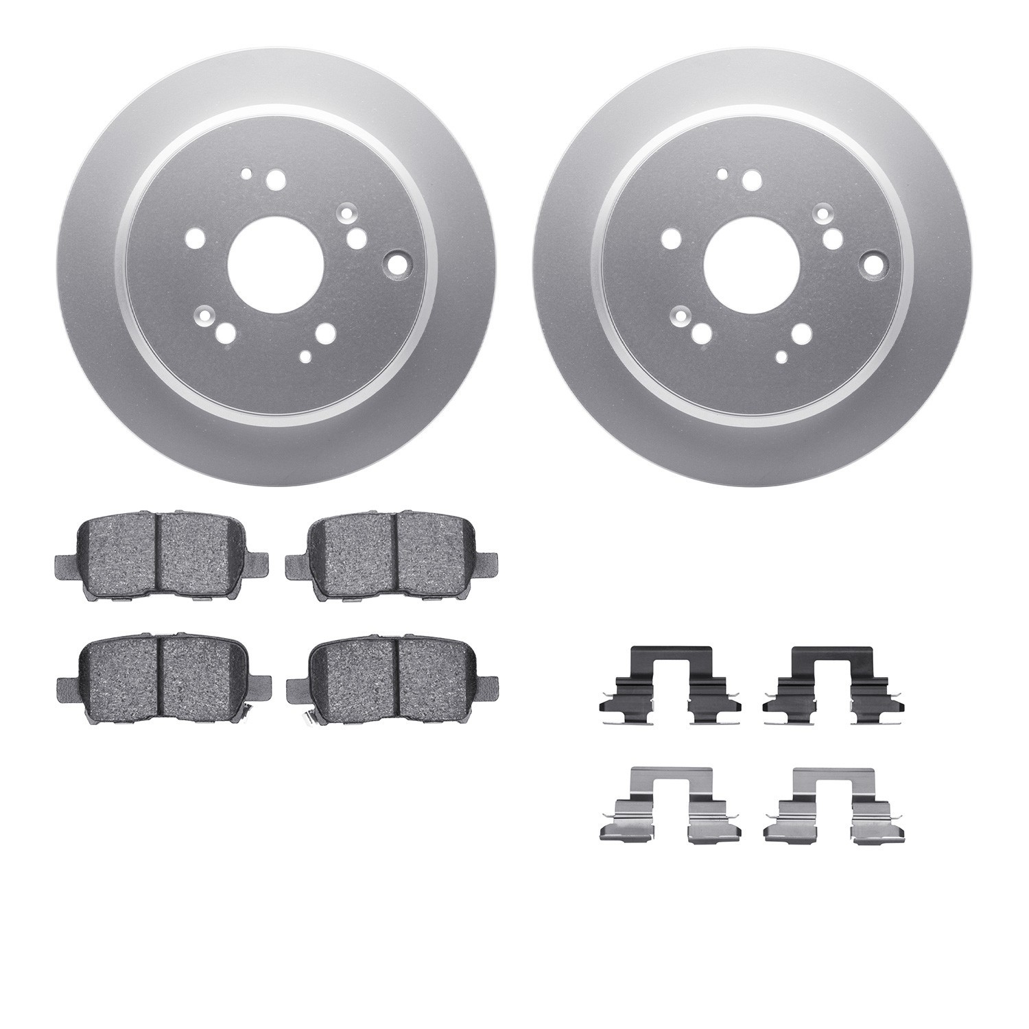 DYN 4512-59165 DFC GEOSPEC Coated Rotors with 5000 Brake Pads - Ceramic and Hardware