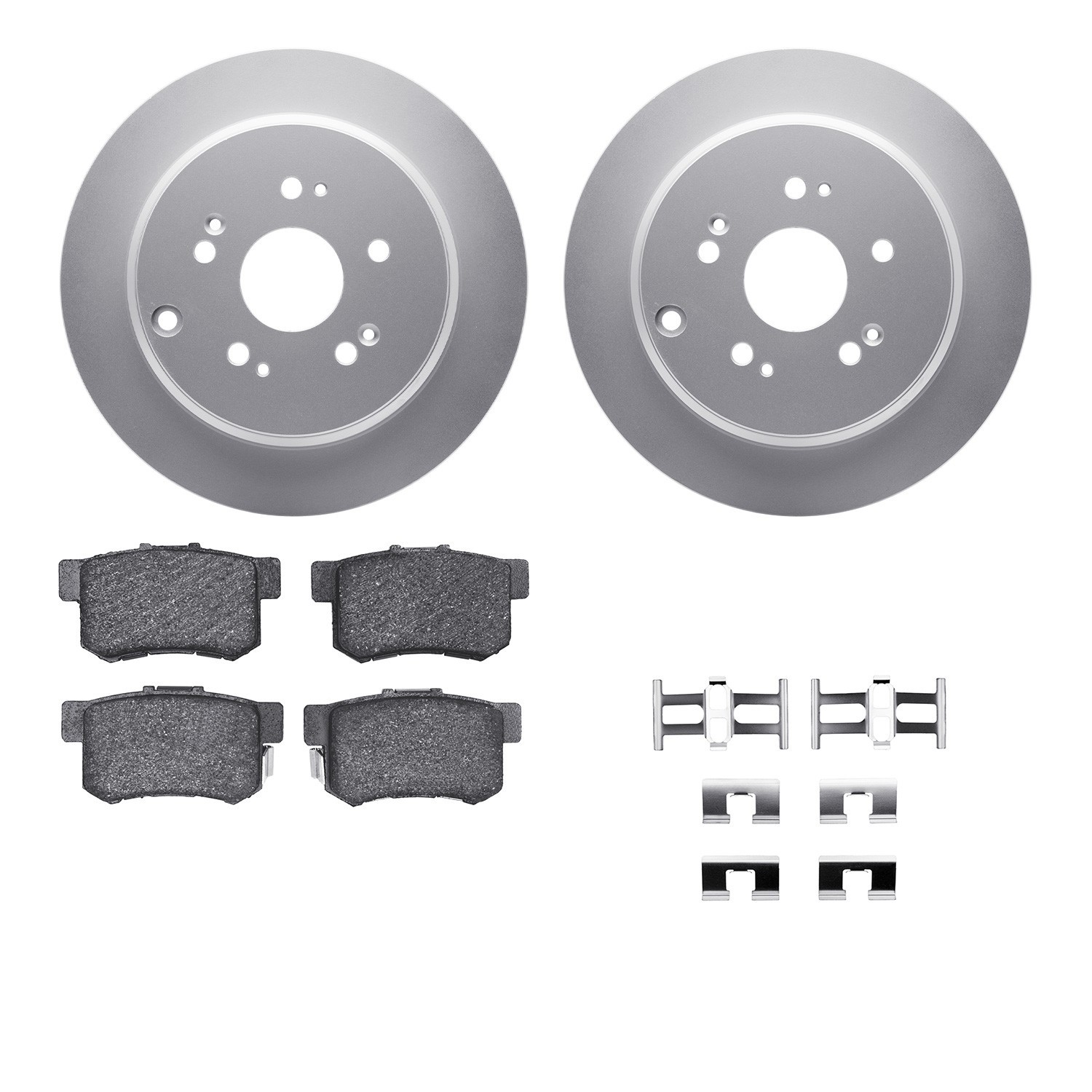 DYN 4512-59167 DFC GEOSPEC Coated Rotors with 5000 Brake Pads - Ceramic and Hardware