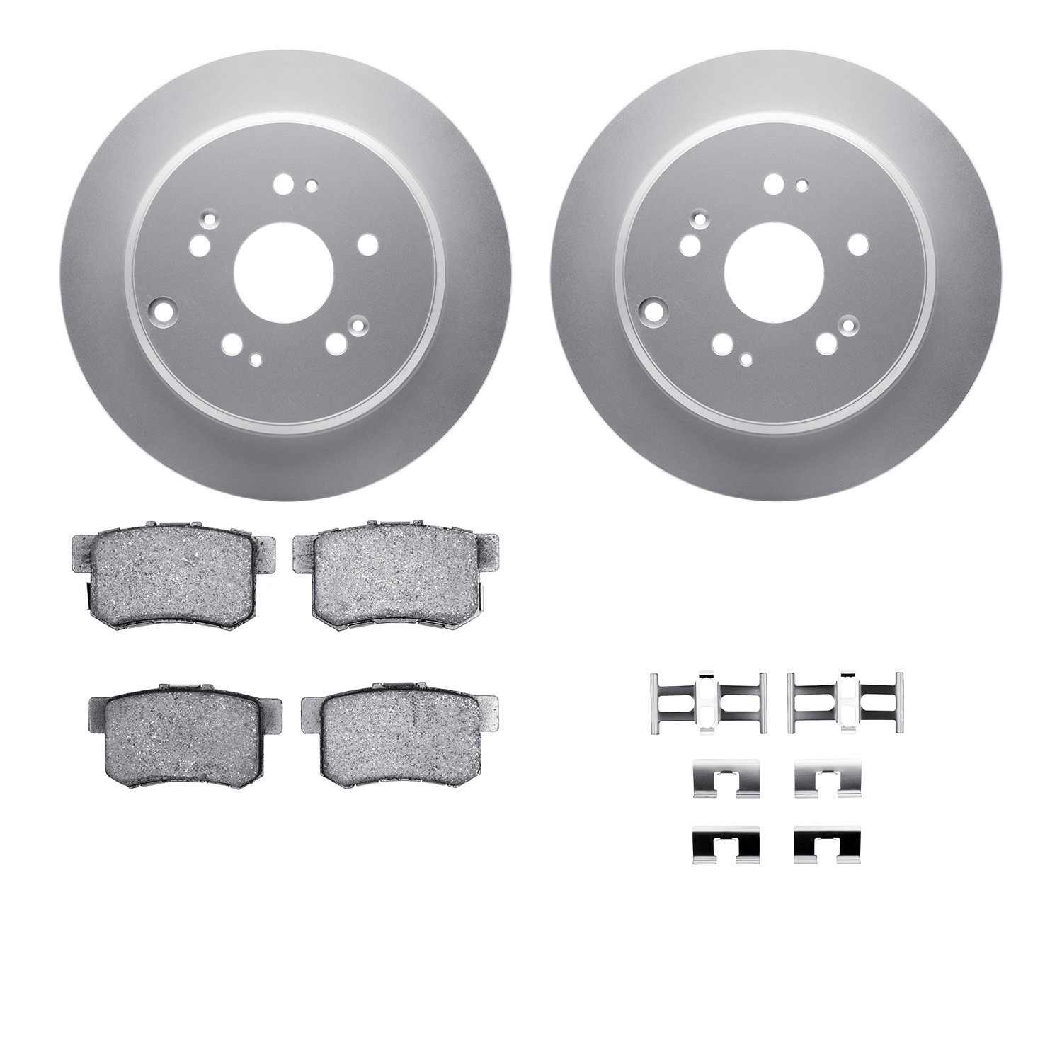 DYN-4512-59168 DFC GEOSPEC Coated Rotors with 5000 Brake Pads - Ceramic and Hardware